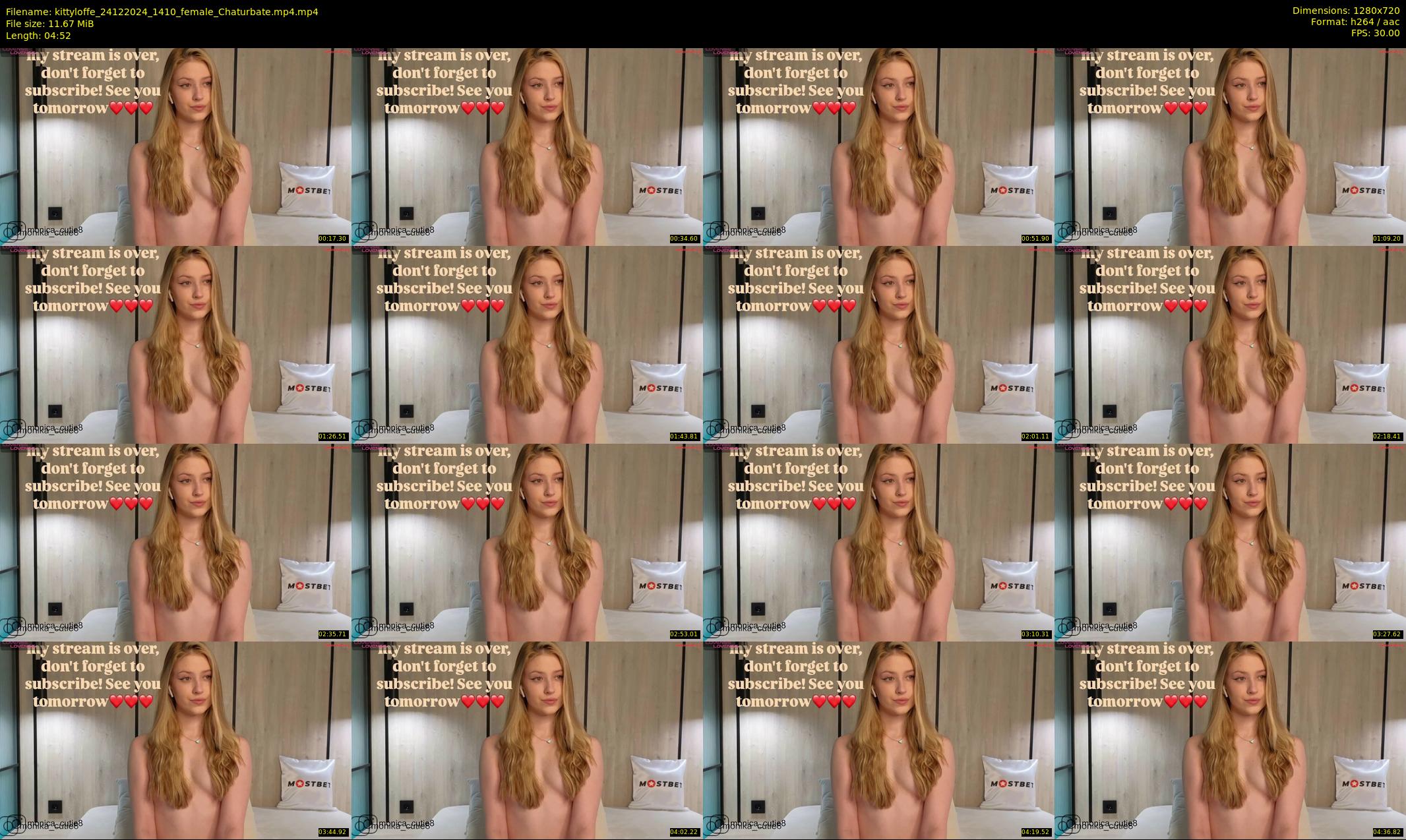 kittyloffe — 5 minute Chaturbate female cam show recording, 720p, Dec 24, 2024