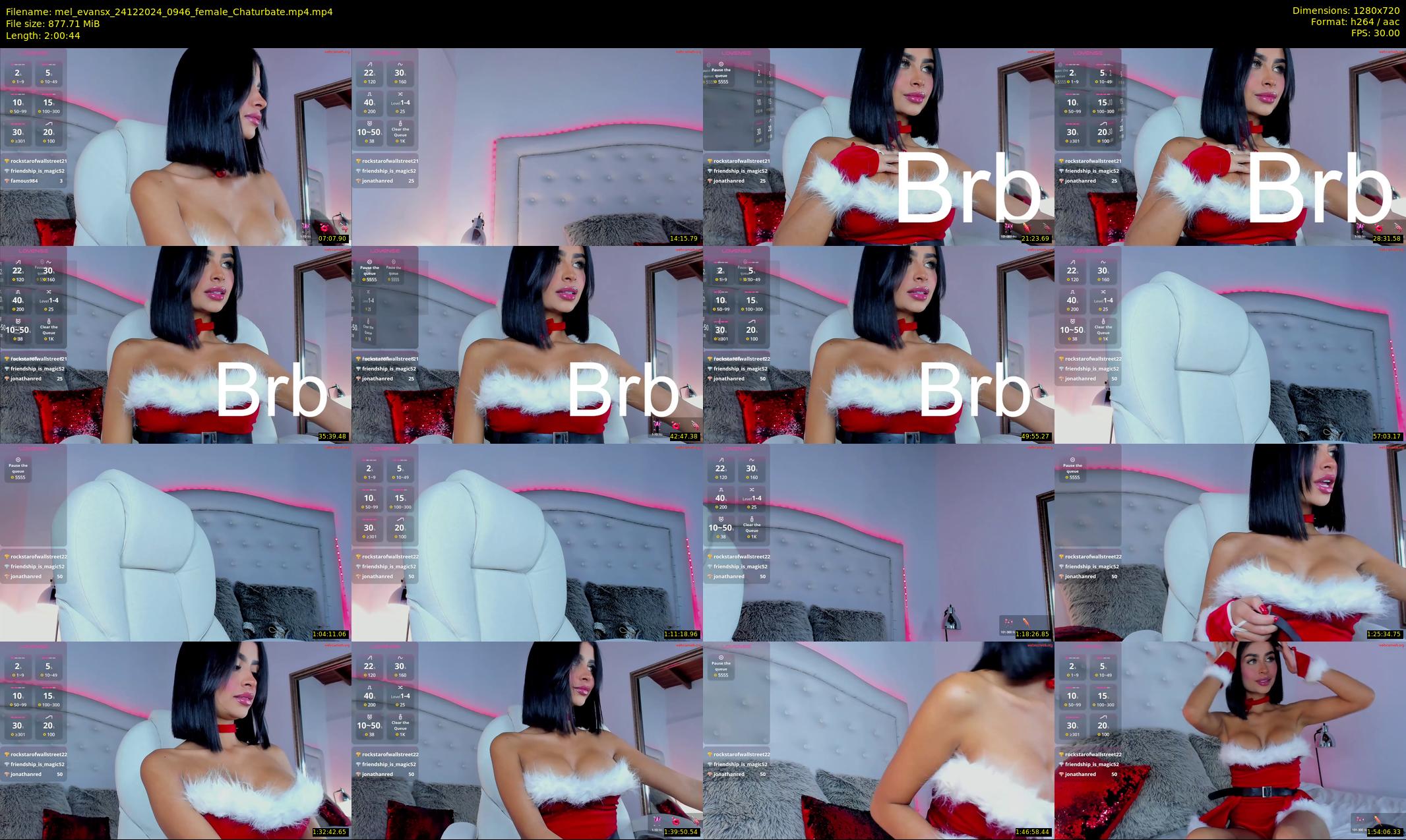 mel_evansx — 121 minute Chaturbate female cam show recording, 720p, Dec 24, 2024
