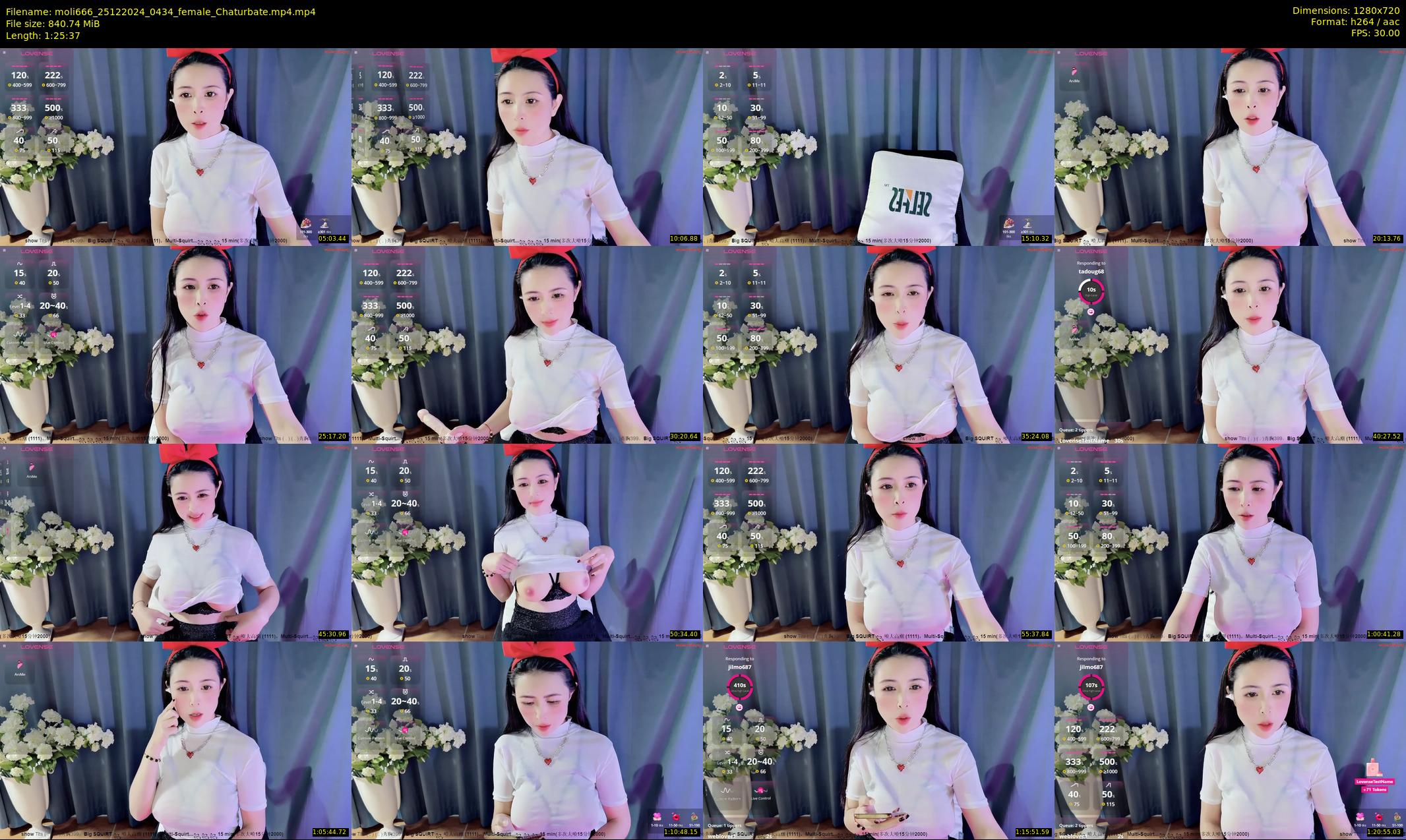 moli666 — 86 minute Chaturbate female cam show recording, 720p, Dec 25, 2024
