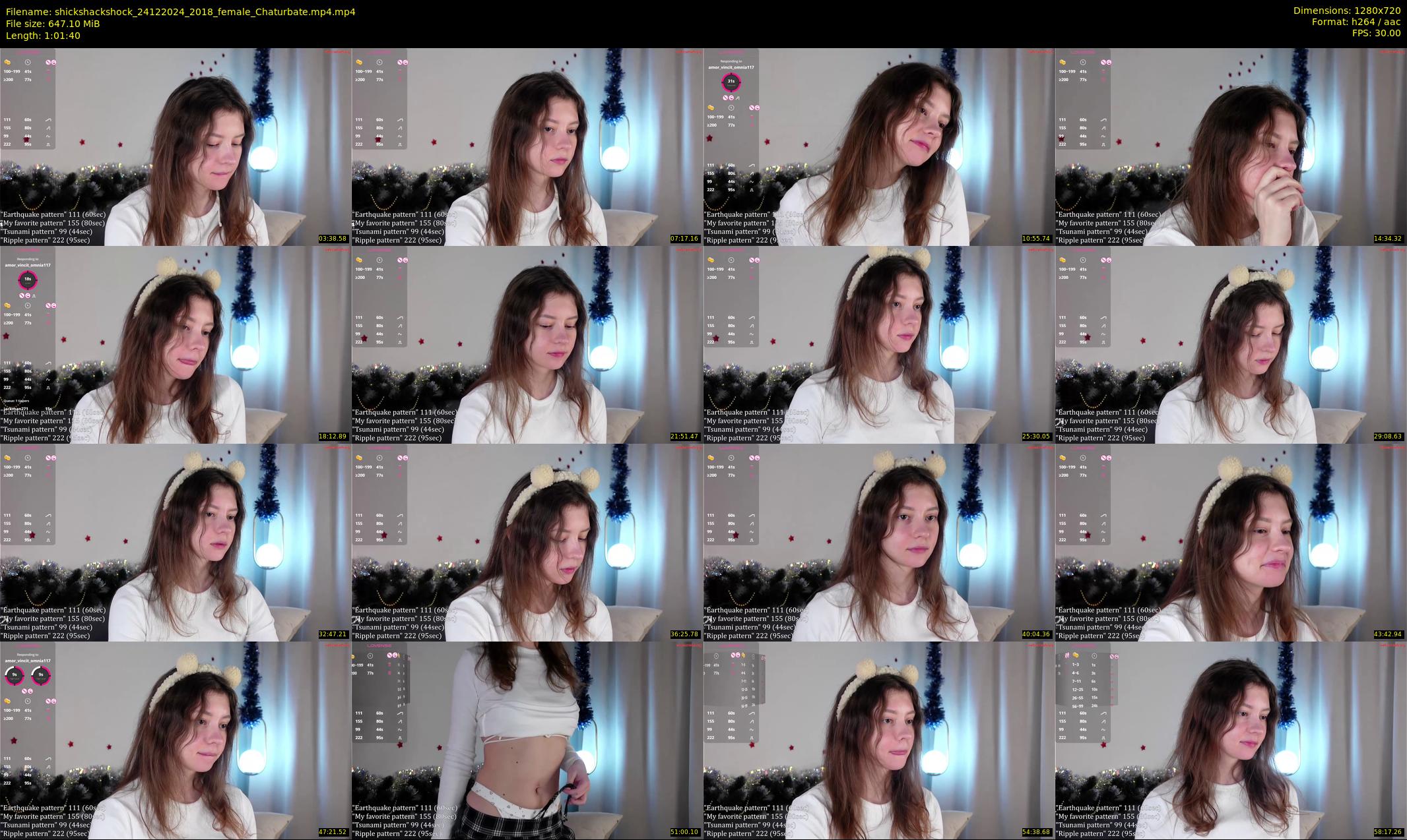 shickshackshock — 62 minute Chaturbate female cam show recording, 720p, Dec 24, 2024