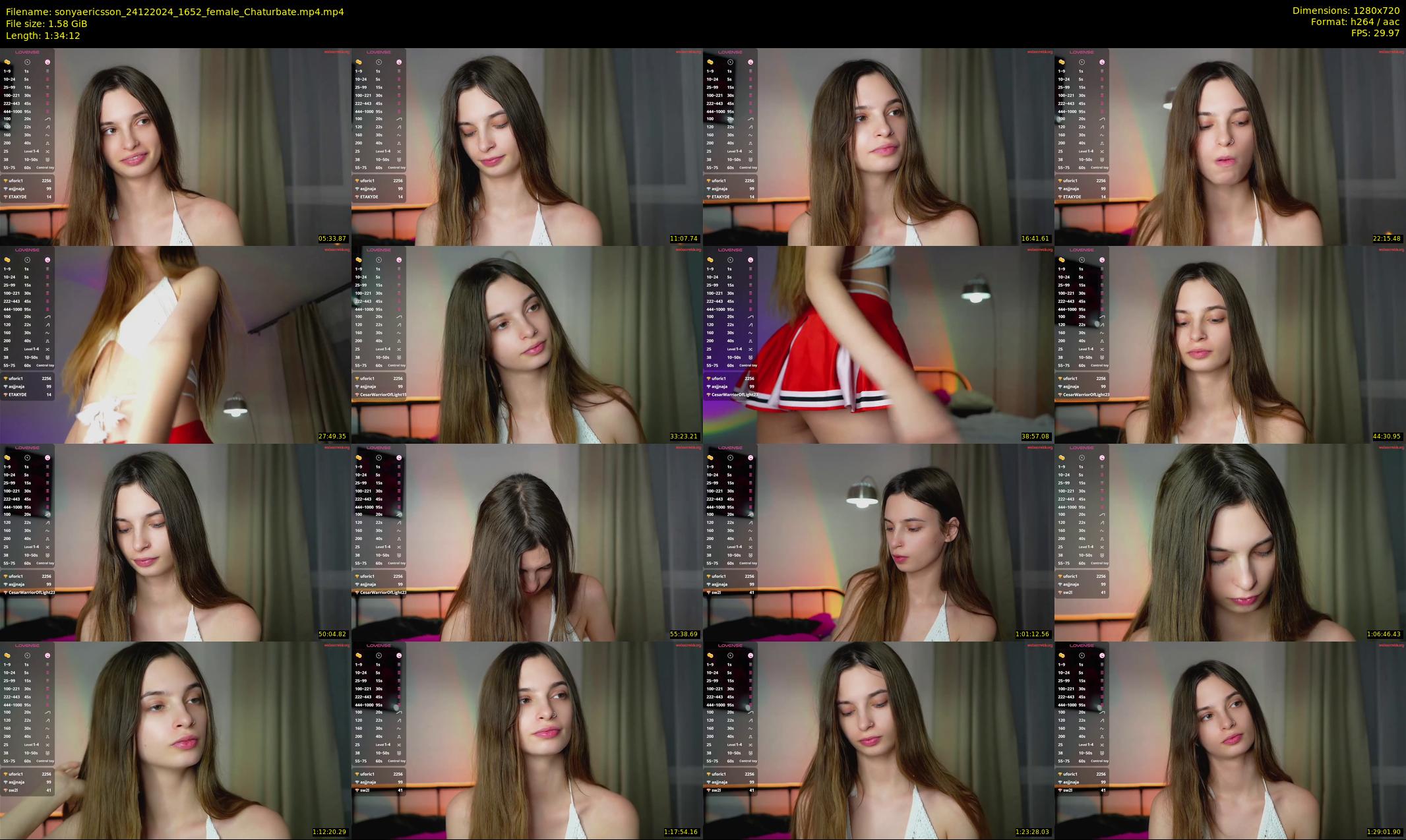 sonyaericsson — 95 minute Chaturbate female cam show recording, 720p, Dec 24, 2024