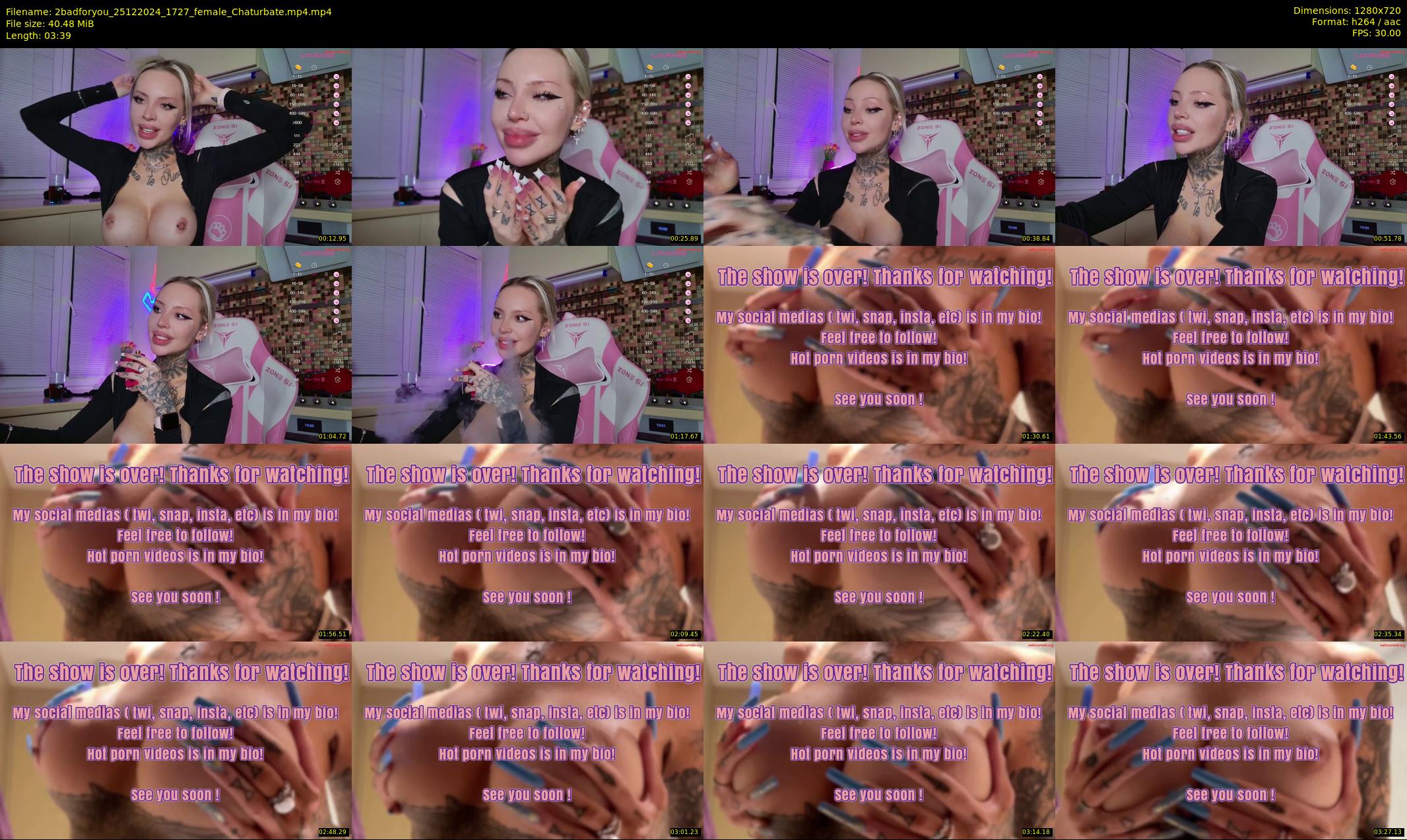 2badforyou — 4 minute Chaturbate couple cam show recording, 720p, Dec 25, 2024