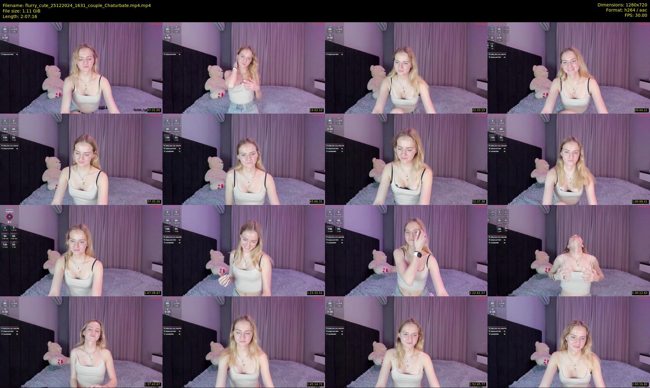flurry_cute — 128 minute Chaturbate couple cam show recording, 720p, Dec 25, 2024
