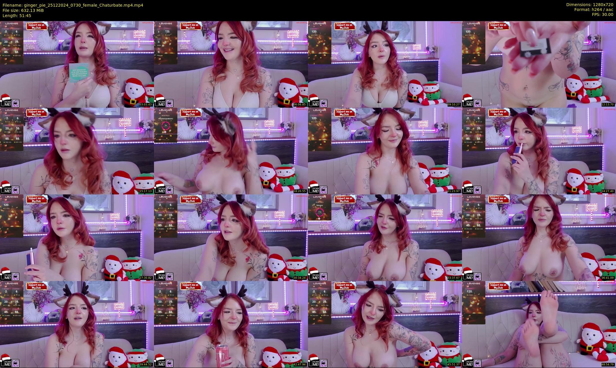 ginger_pie — 52 minute Chaturbate female cam show recording, 720p, Dec 25, 2024