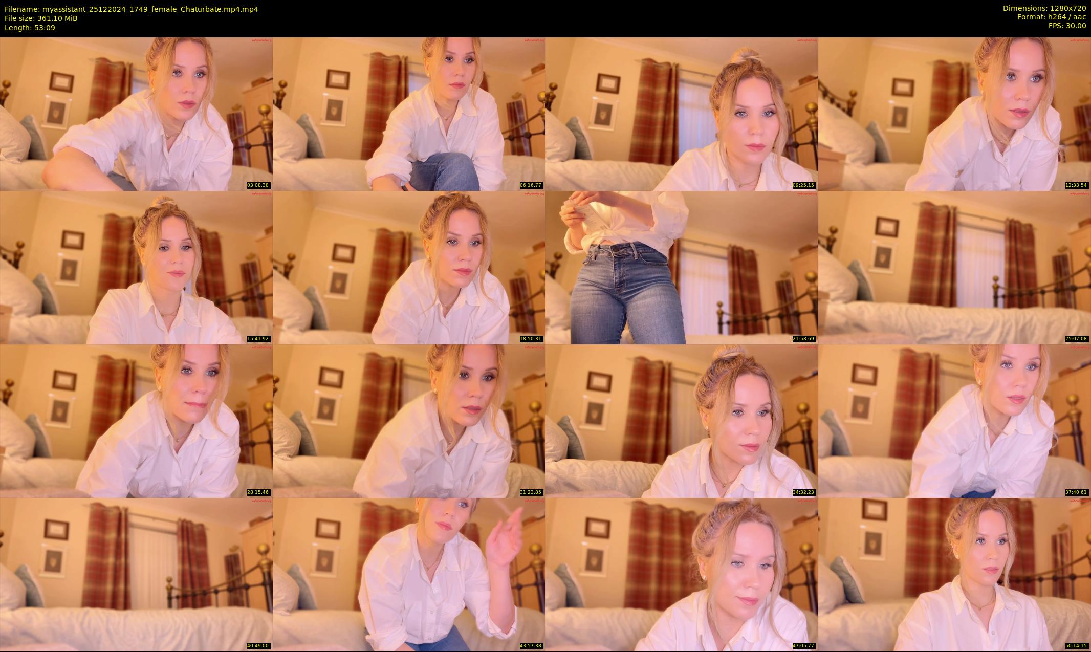 myassistant — 54 minute Chaturbate female cam show recording, 720p, Dec 25, 2024