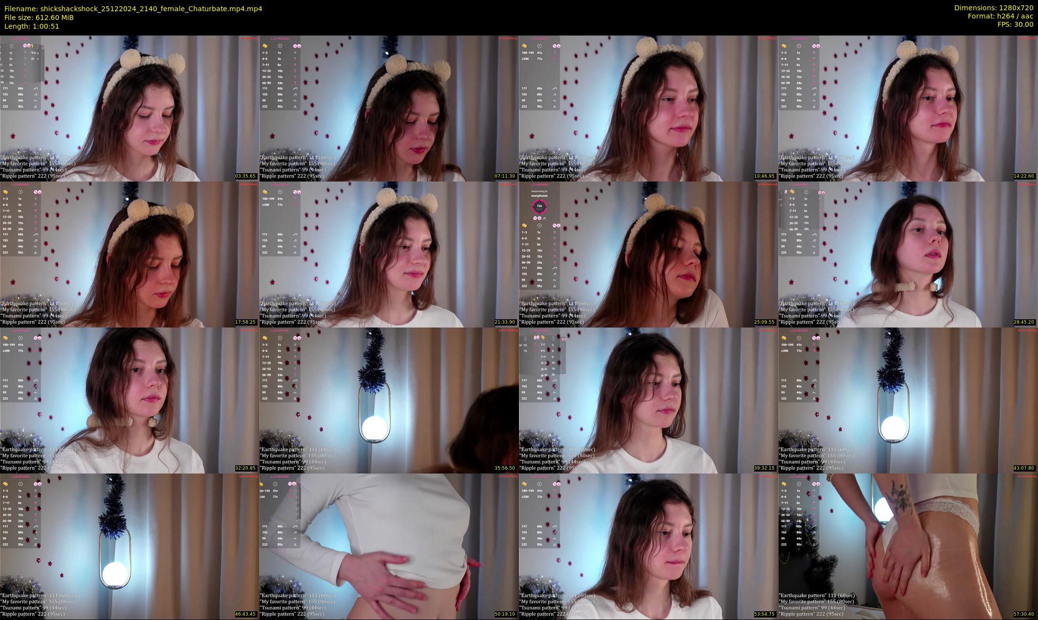 shickshackshock — 61 minute Chaturbate female cam show recording, 720p, Dec 25, 2024