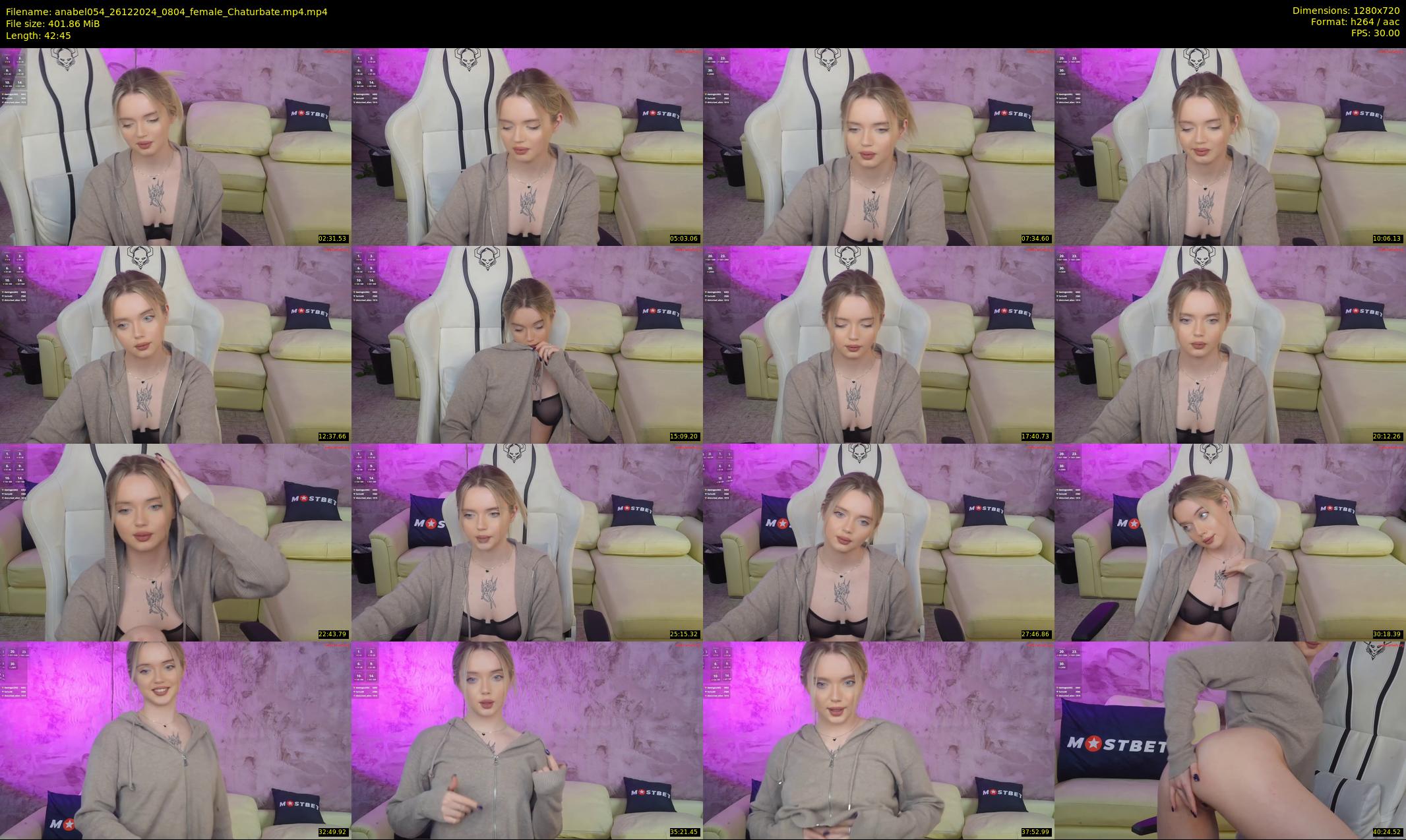 anabel054 — 43 minute Chaturbate female cam show recording, 720p, Dec 26, 2024