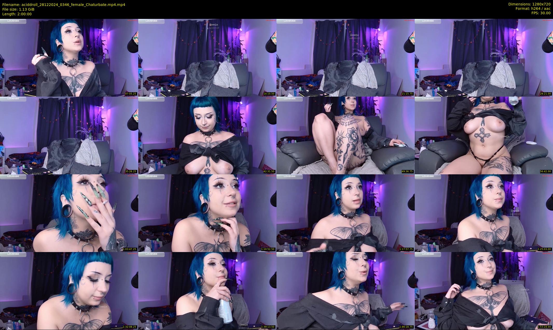 aciddroll — 120 minute Chaturbate female cam show recording, 720p, Dec 28, 2024