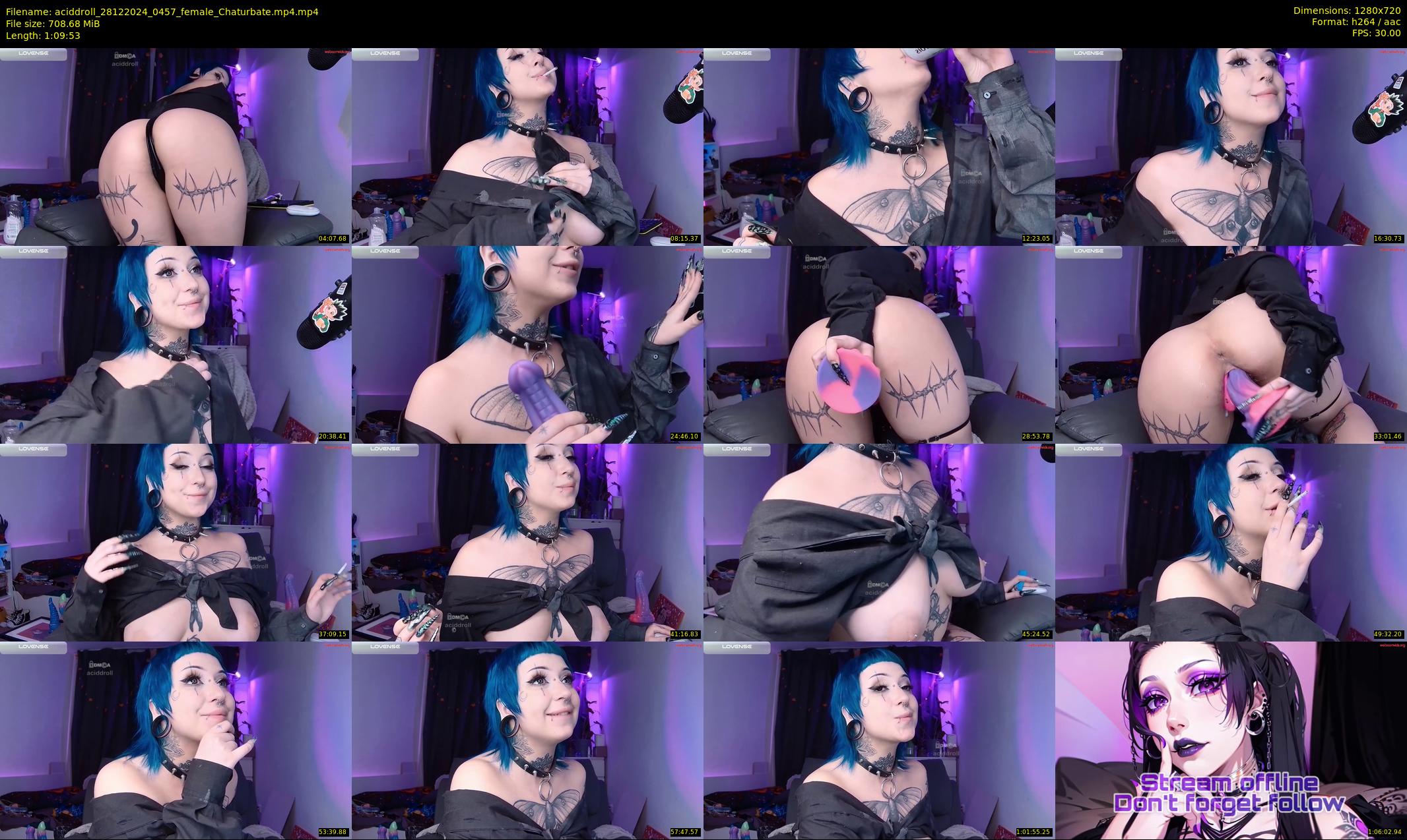 aciddroll — 70 minute Chaturbate female cam show recording, 720p, Dec 28, 2024