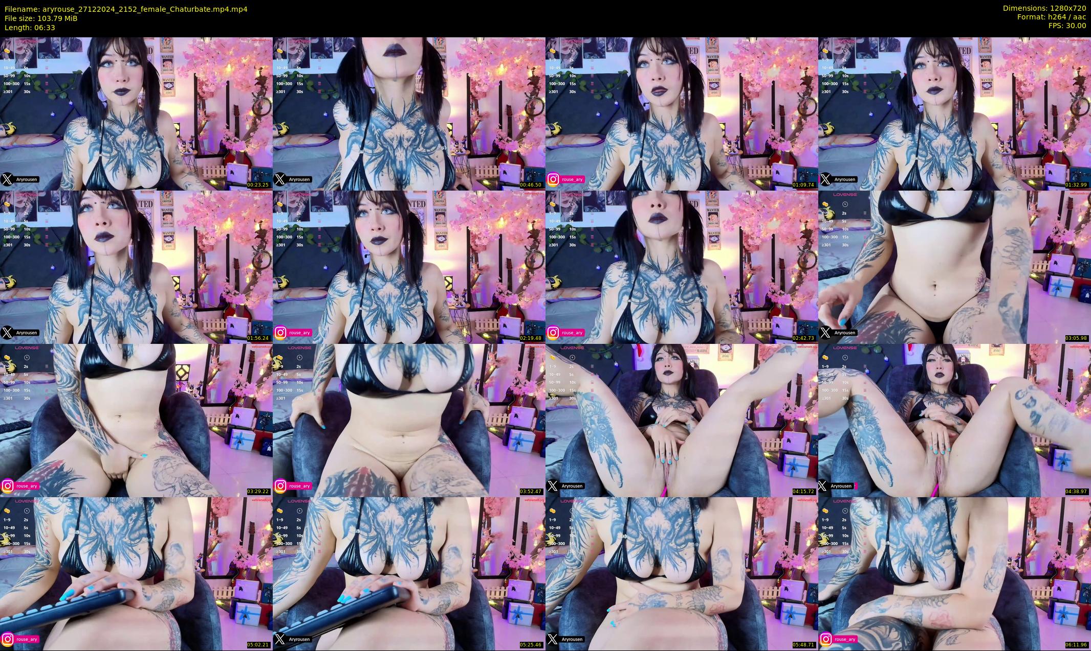 aryrouse — 7 minute Chaturbate female cam show recording, 720p, Dec 27, 2024