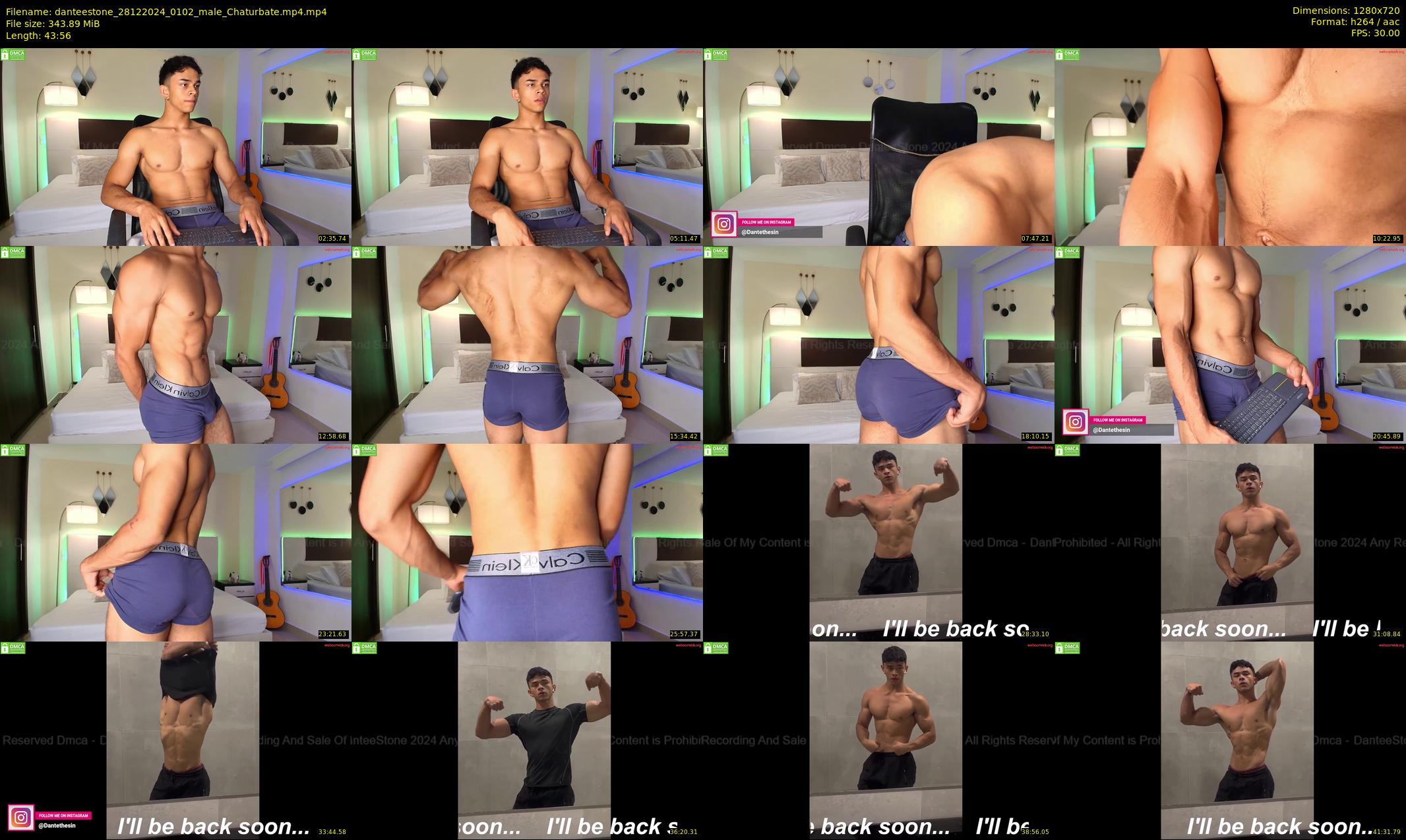 danteestone — 44 minute Chaturbate male cam show recording, 720p, Dec 28, 2024