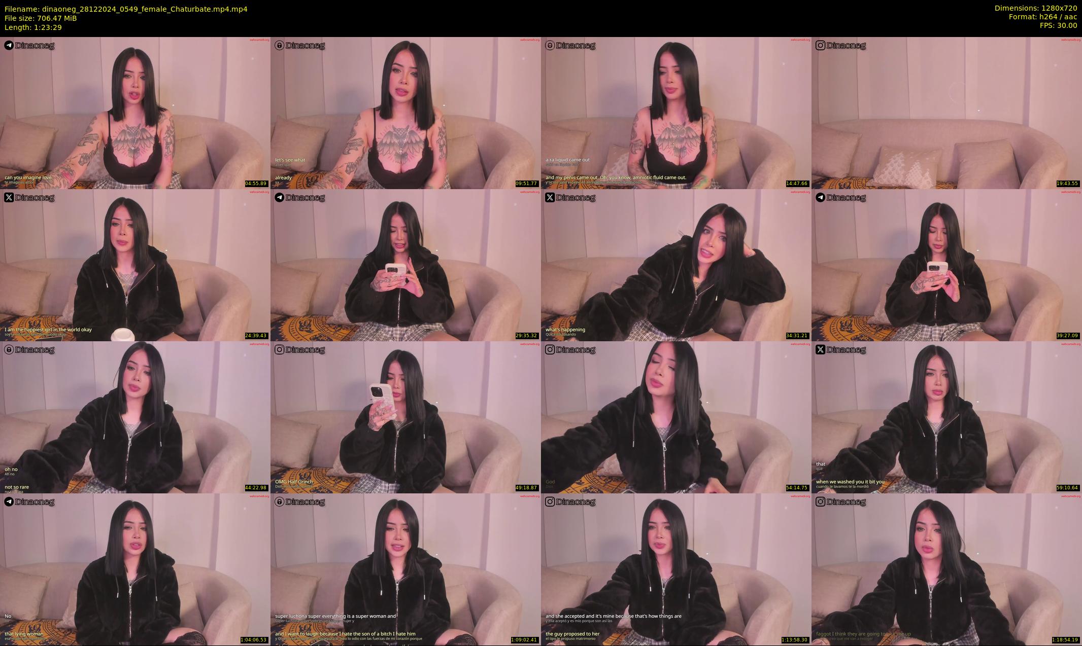 dinaoneg — 84 minute Chaturbate female cam show recording, 720p, Dec 28, 2024