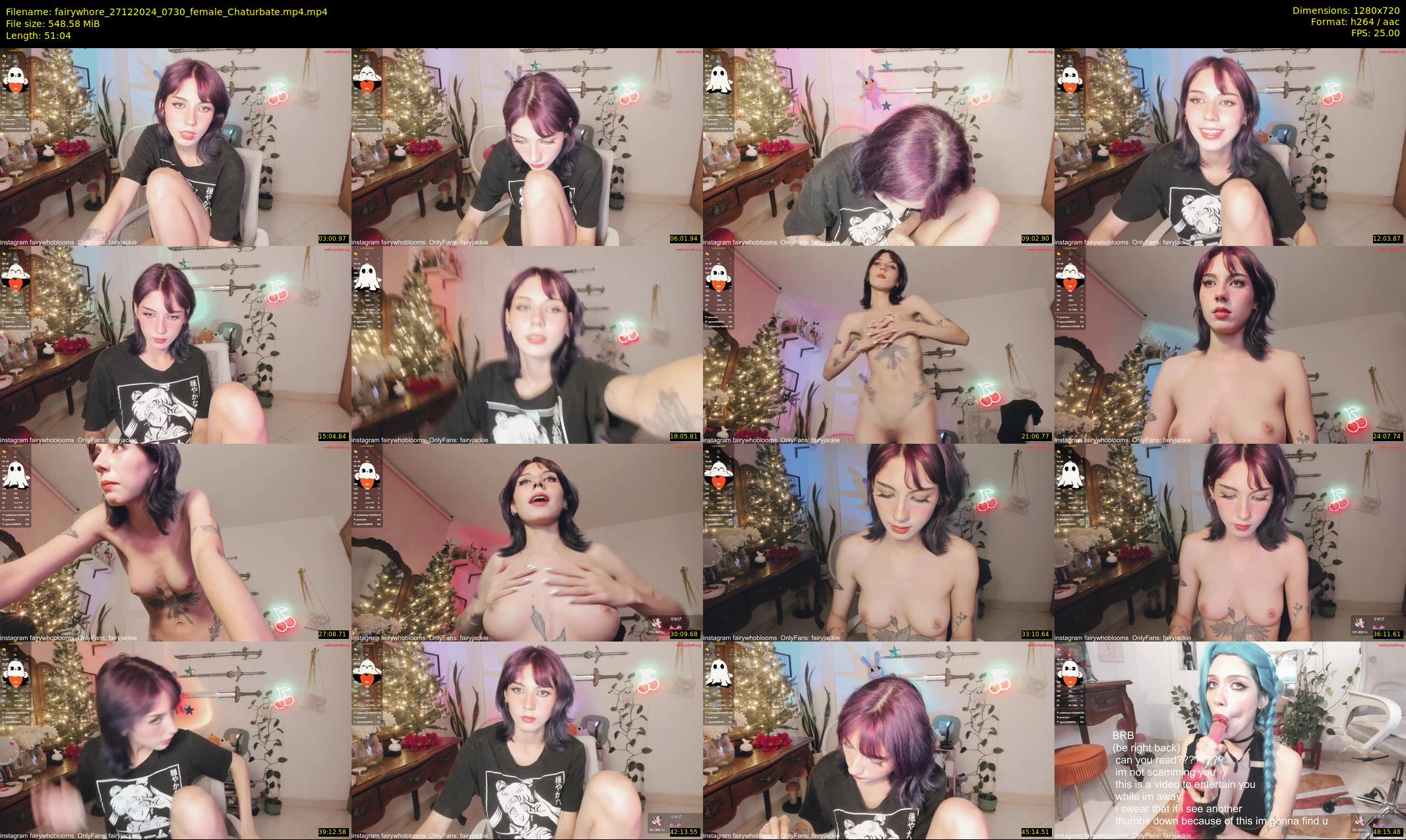 fairywhore — 52 minute Chaturbate female cam show recording, 720p, Dec 27, 2024