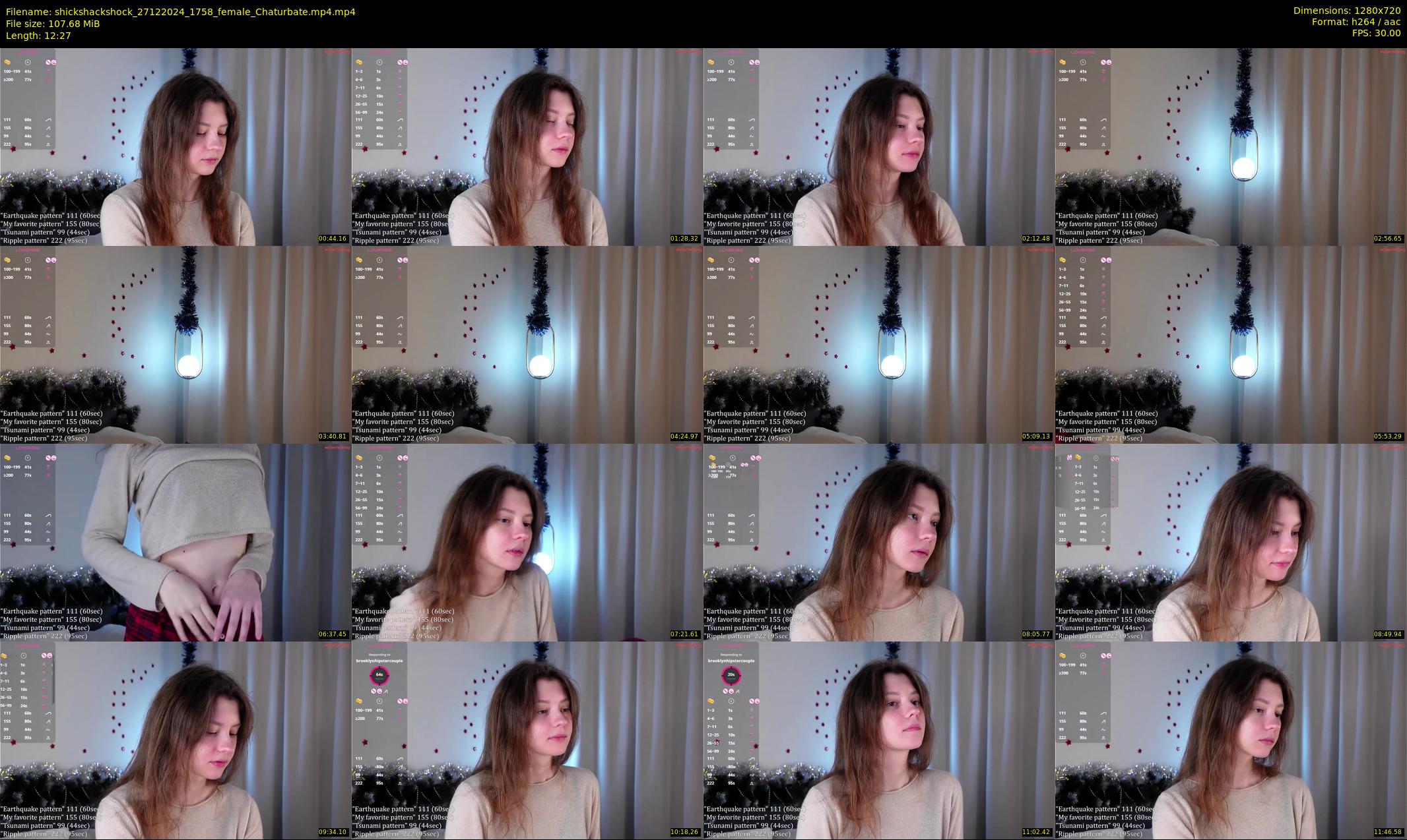shickshackshock — 13 minute Chaturbate female cam show recording, 720p, Dec 27, 2024