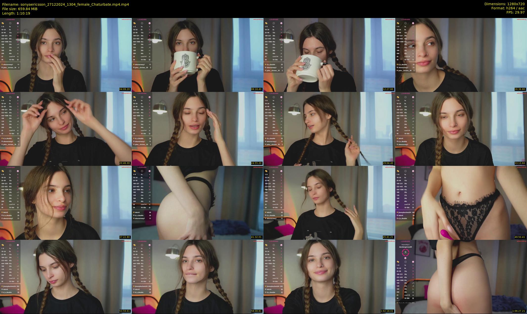 sonyaericsson — 71 minute Chaturbate female cam show recording, 720p, Dec 27, 2024
