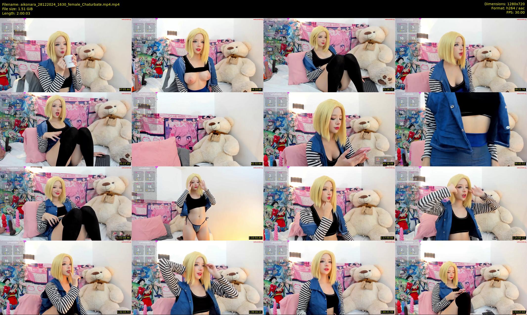 aikonara — 121 minute Chaturbate female cam show recording, 720p, Dec 28, 2024