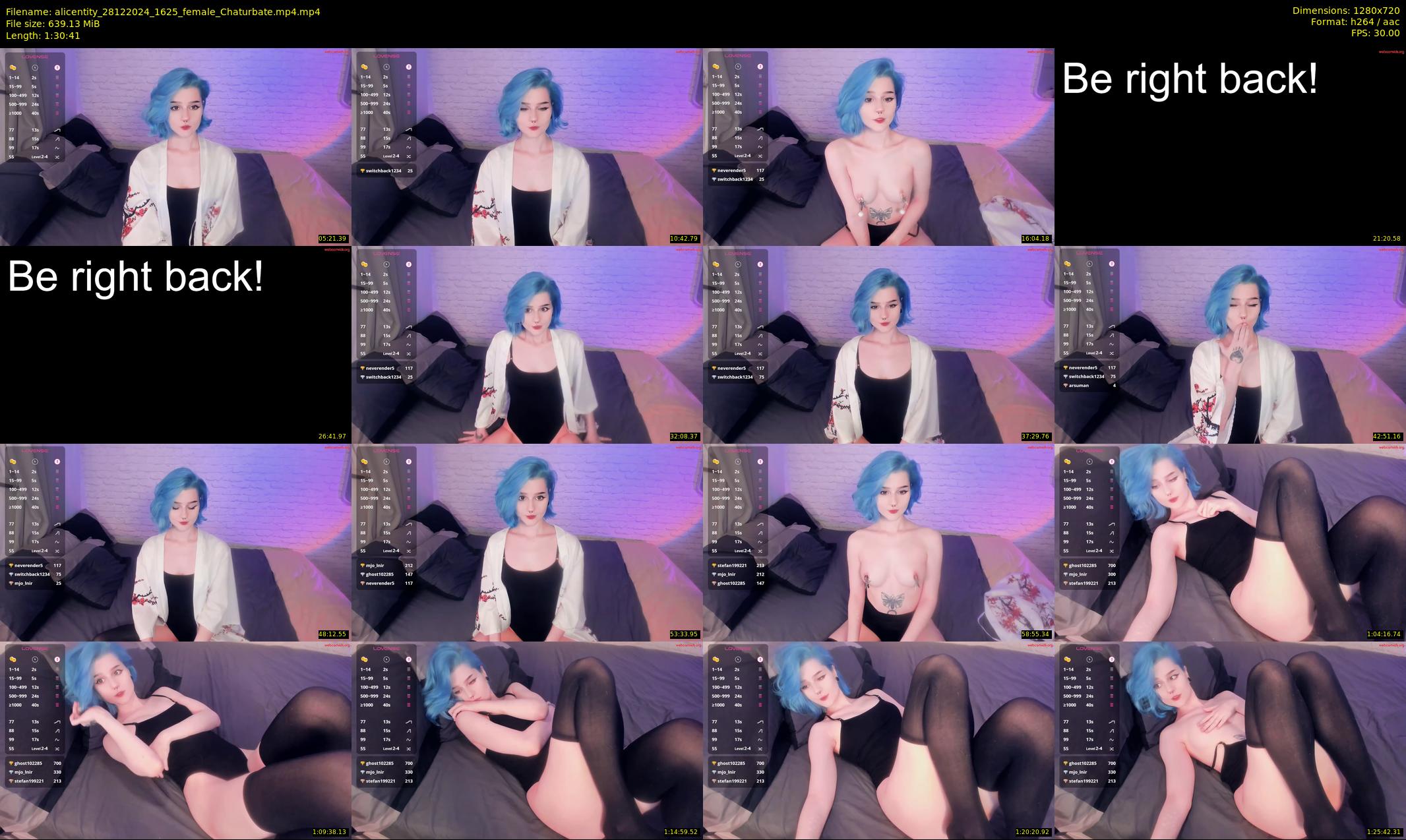 alicentity — 91 minute Chaturbate female cam show recording, 720p, Dec 28, 2024