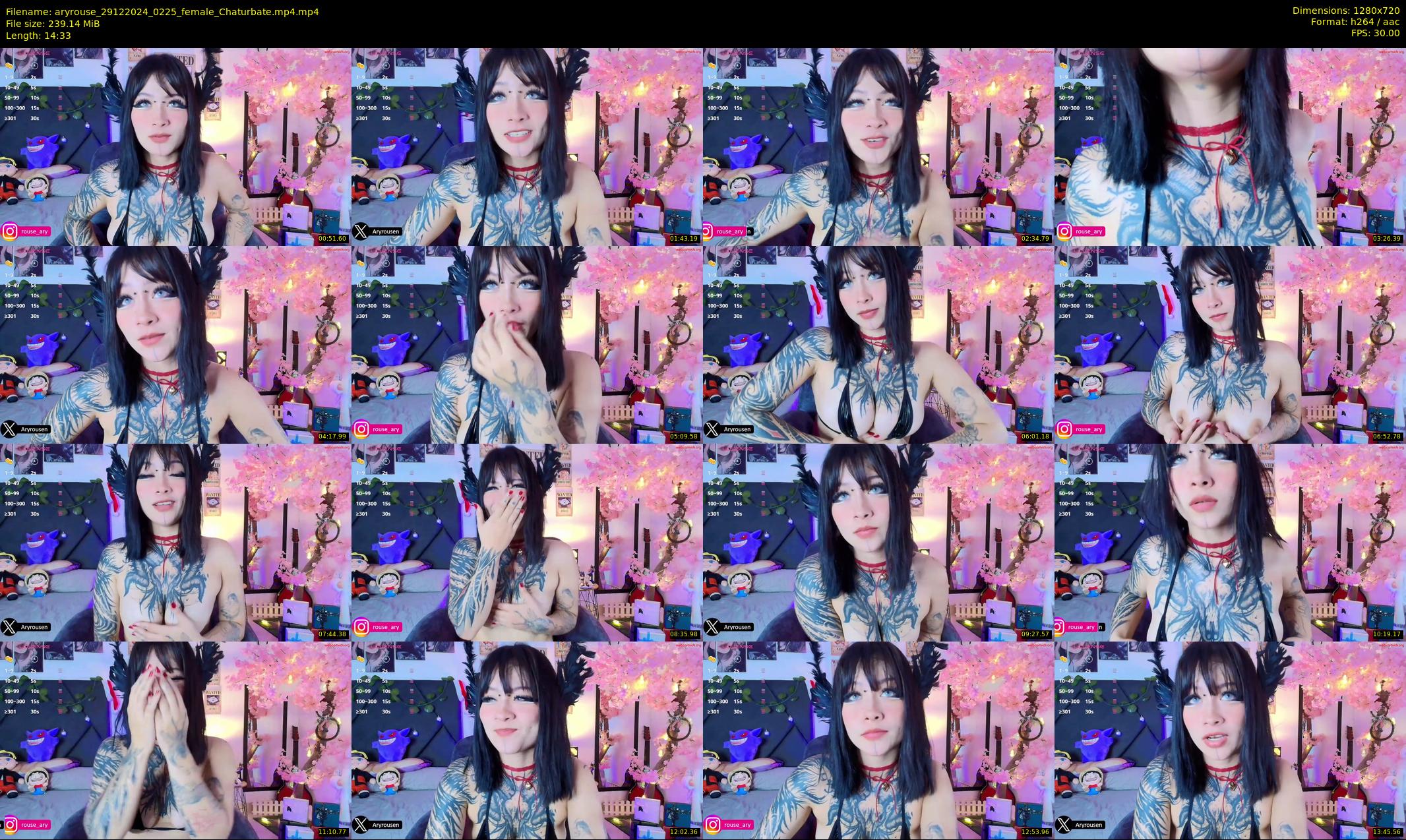 aryrouse — 15 minute Chaturbate female cam show recording, 720p, Dec 29, 2024