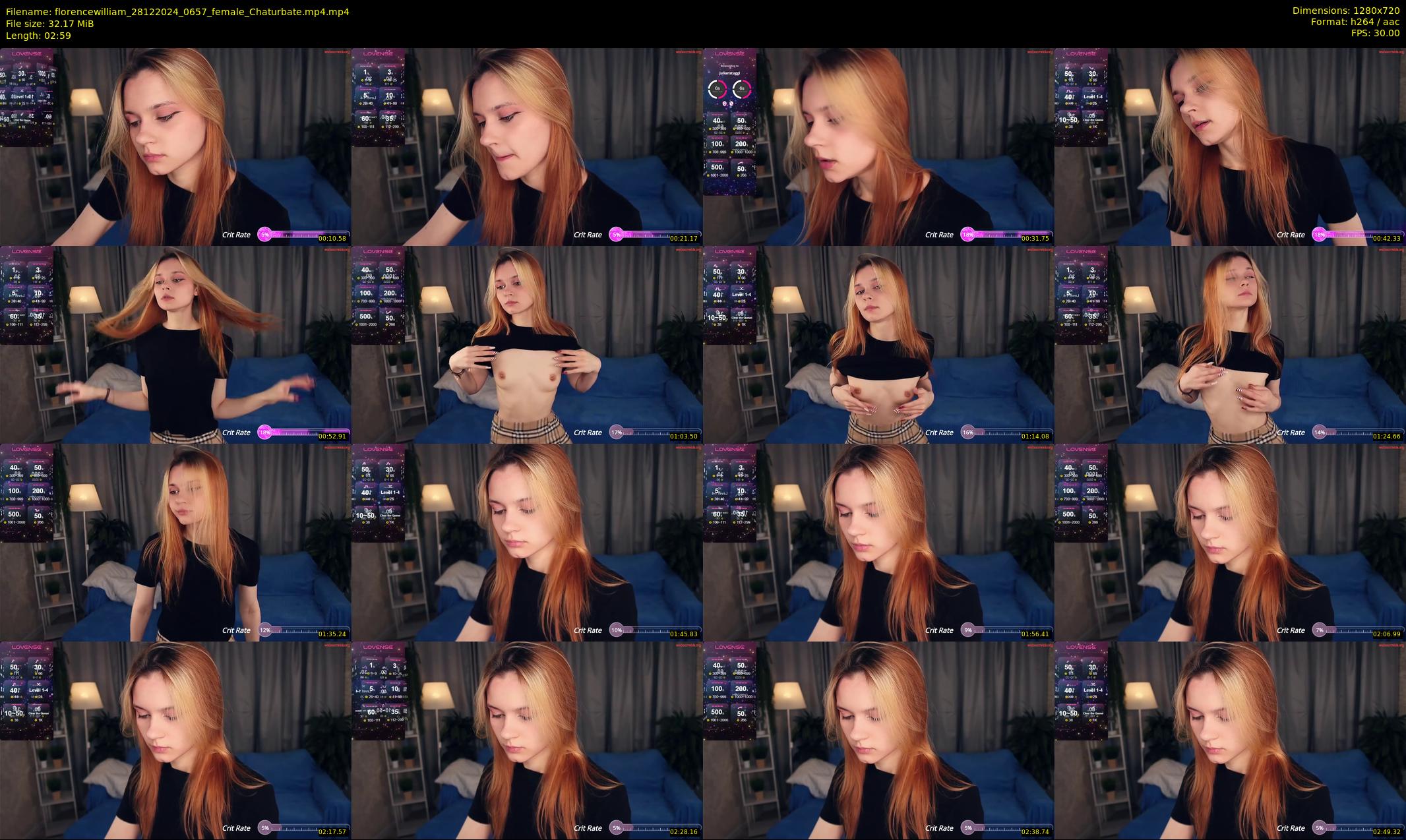 florencewilliam — 3 minute Chaturbate female cam show recording, 720p, Dec 28, 2024
