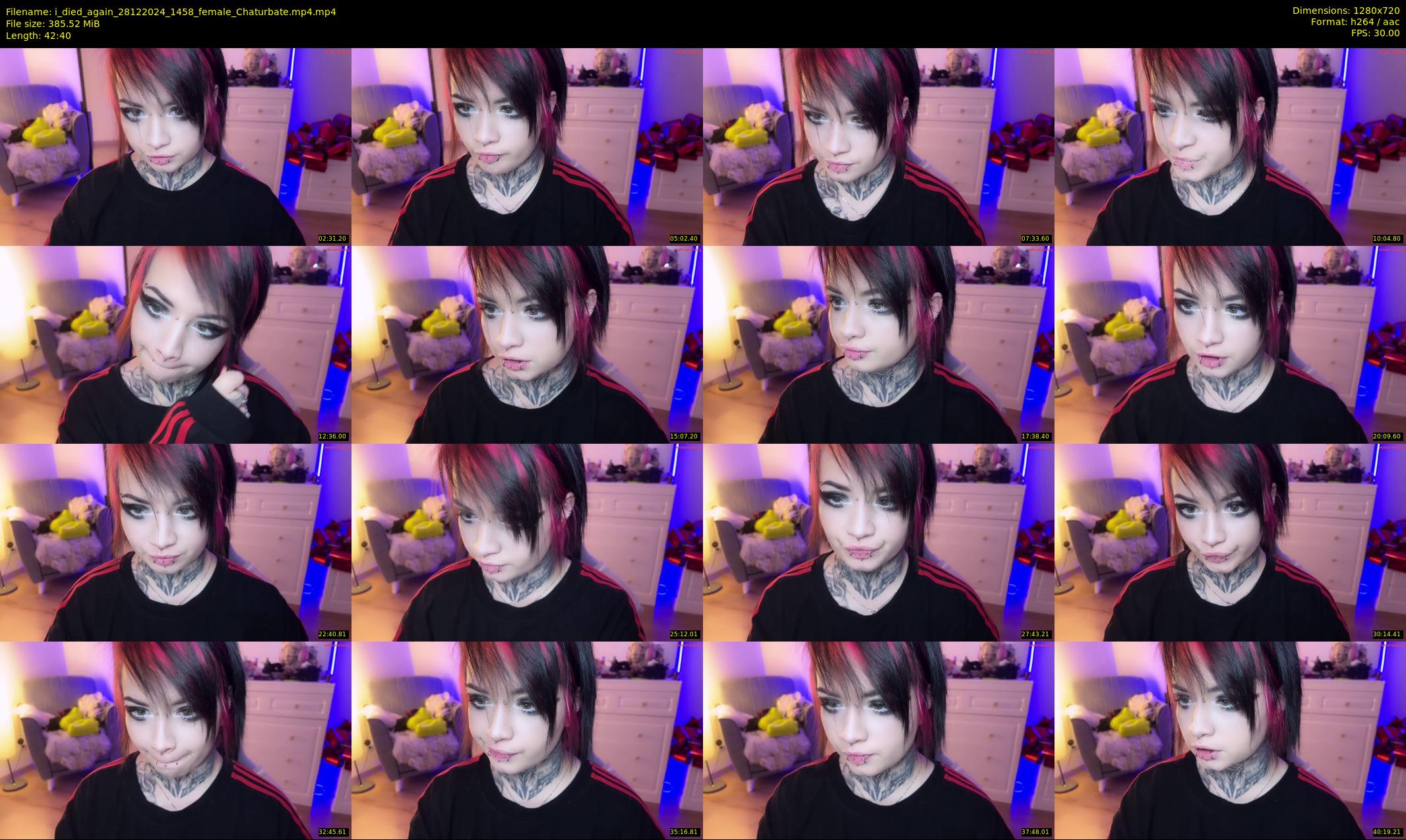 i_died_again — 43 minute Chaturbate female cam show recording, 720p, Dec 28, 2024