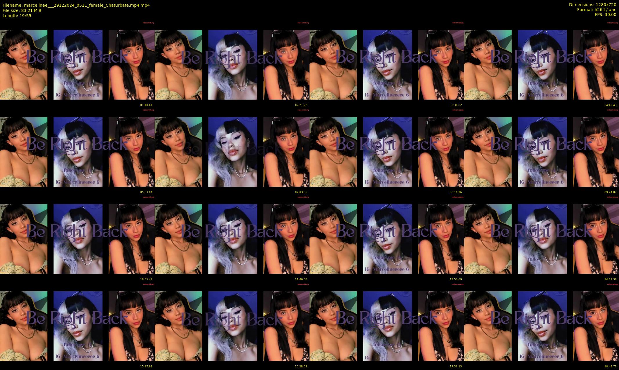 marcelinee__ — 20 minute Chaturbate female cam show recording, 720p, Dec 29, 2024