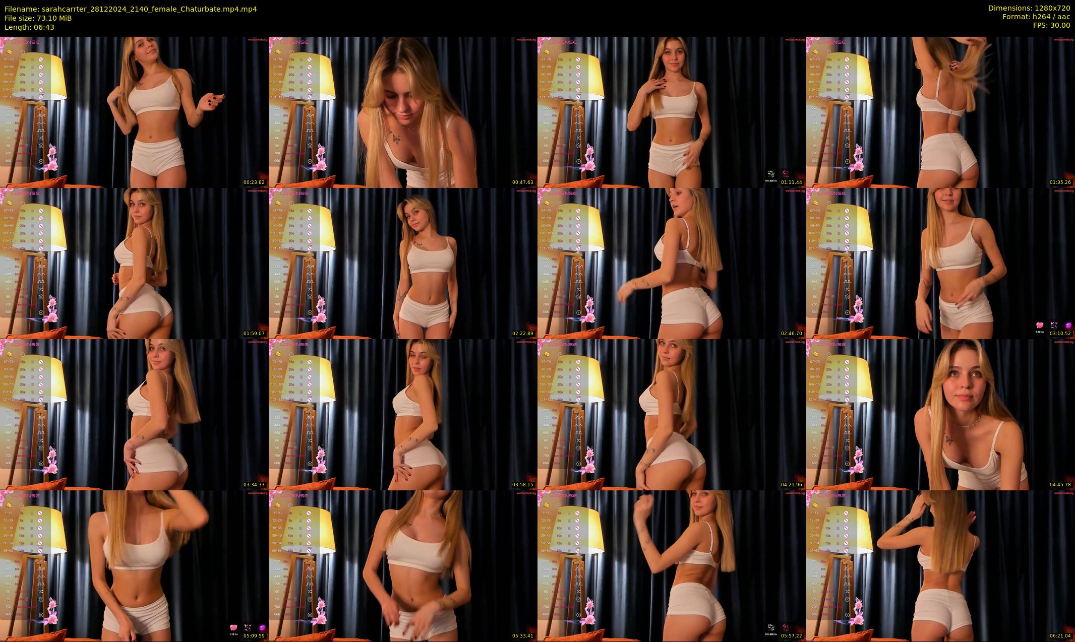 sarahcarrter — 7 minute Chaturbate female cam show recording, 720p, Dec 28, 2024