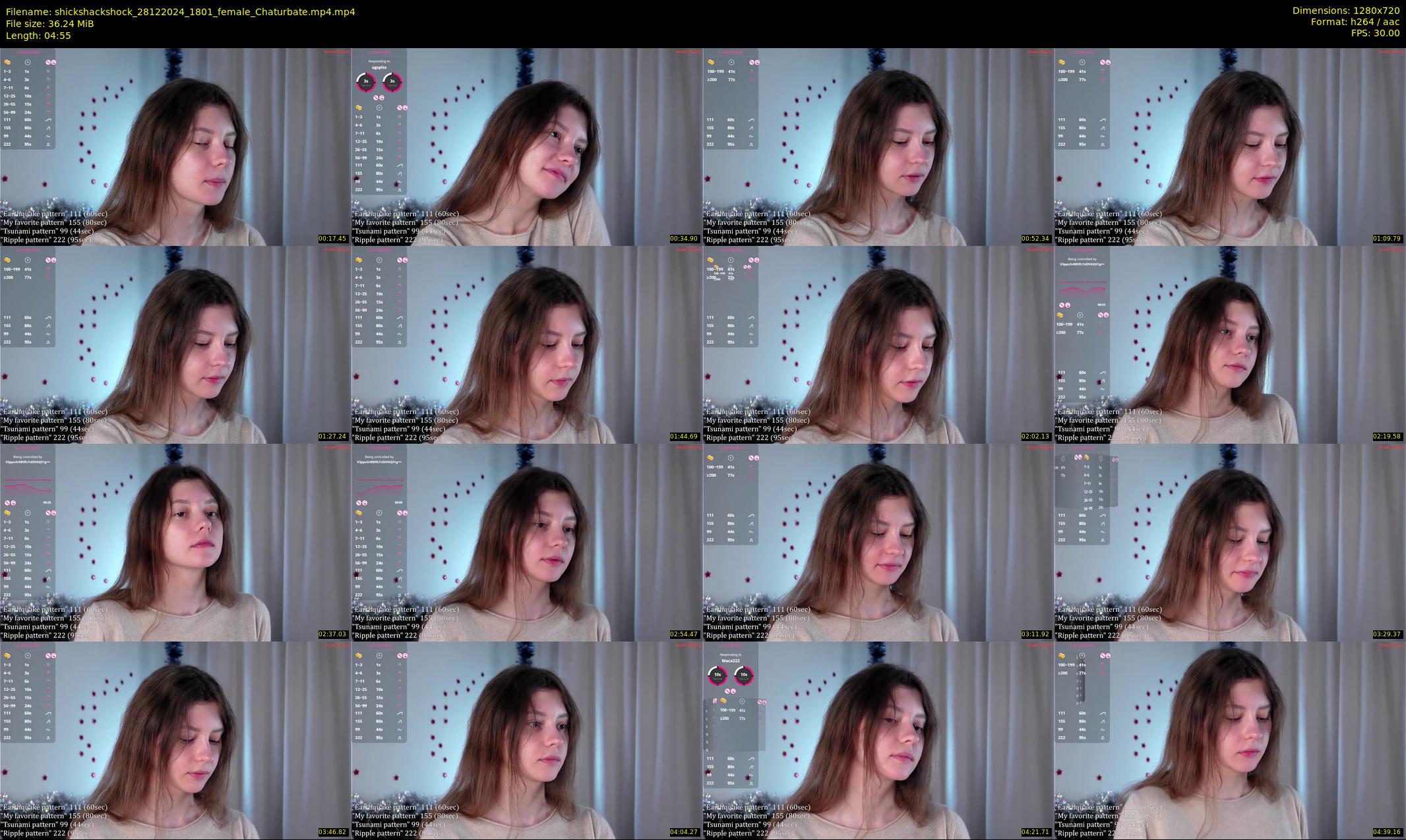 shickshackshock — 5 minute Chaturbate female cam show recording, 720p, Dec 28, 2024