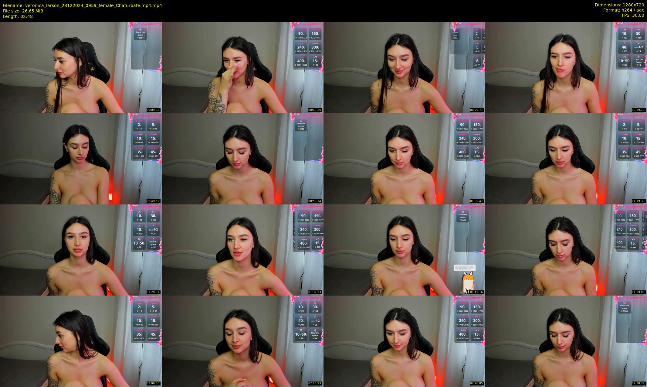 veronica_larson — 3 minute Chaturbate female cam show recording, 720p, Dec 28, 2024