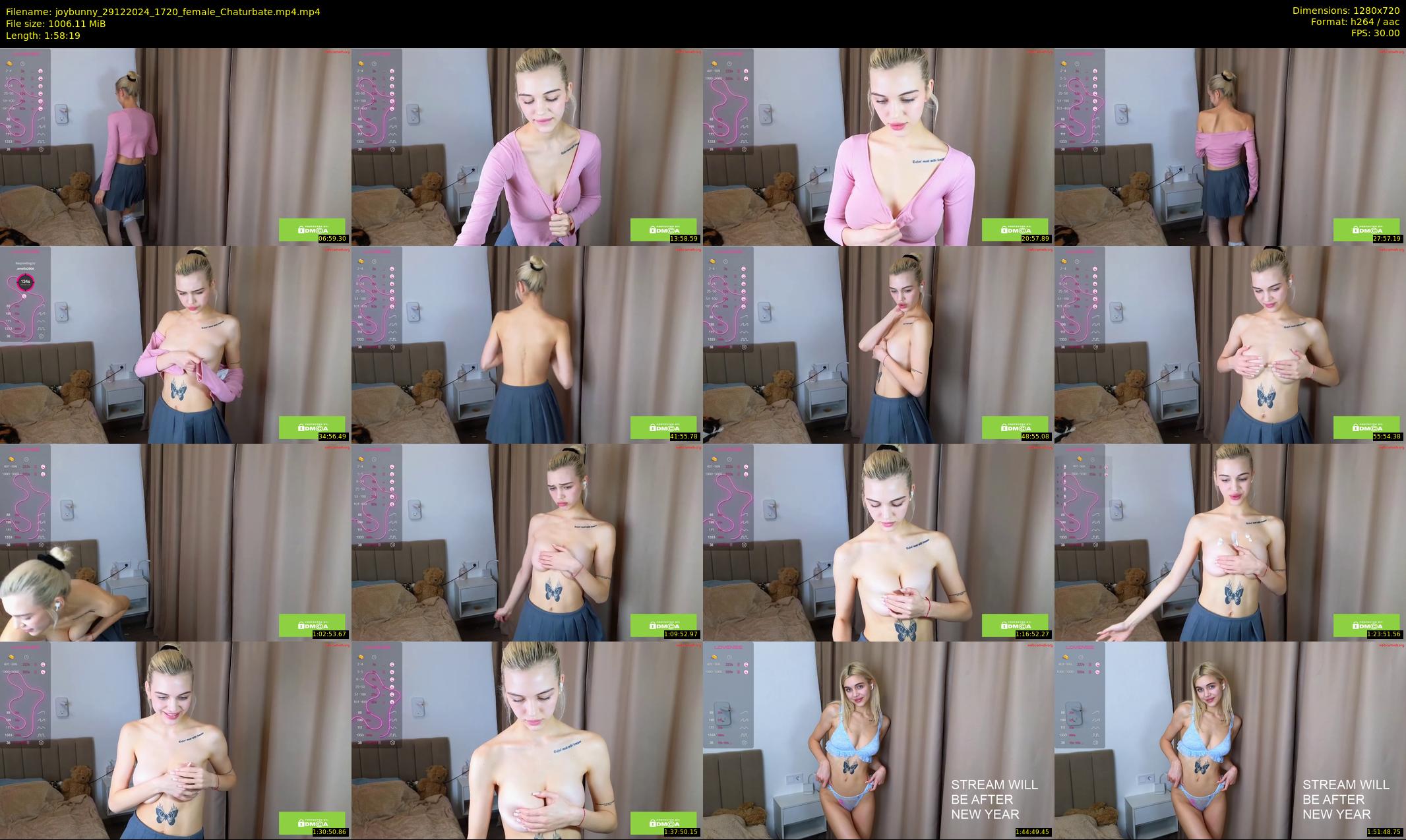 joybunny — 119 minute Chaturbate female cam show recording, 720p, Dec 29, 2024