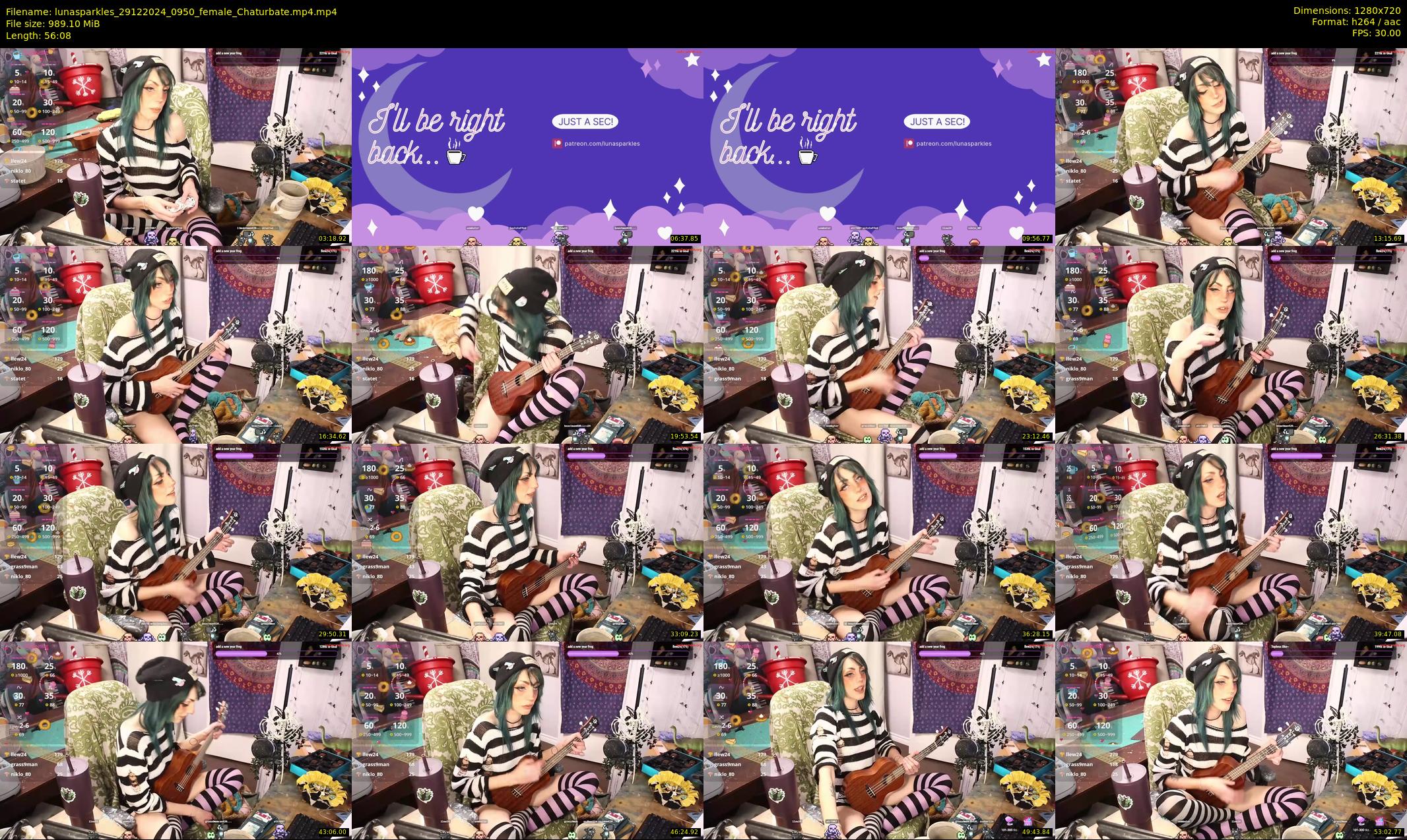 lunasparkles — 57 minute Chaturbate female cam show recording, 720p, Dec 29, 2024