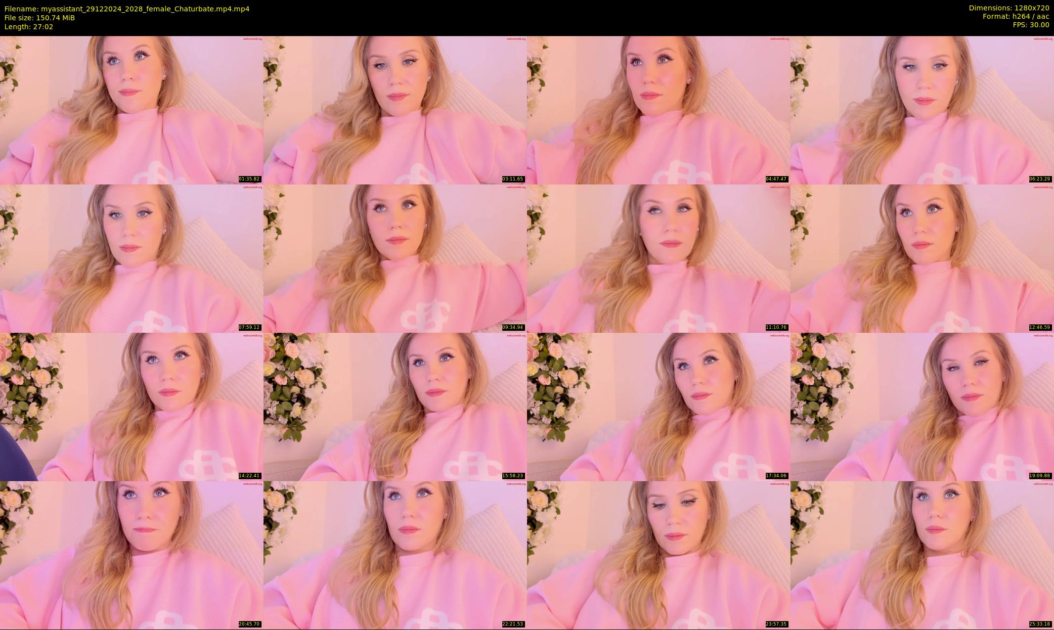 myassistant — 28 minute Chaturbate female cam show recording, 720p, Dec 29, 2024