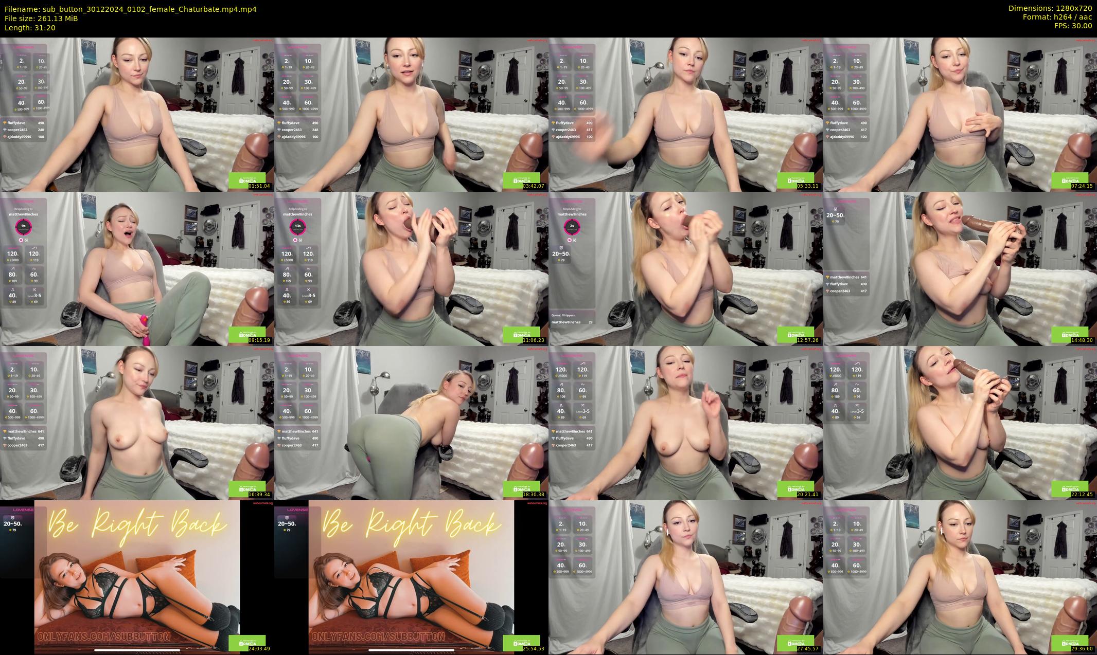 sub_button — 32 minute Chaturbate female cam show recording, 720p, Dec 30, 2024