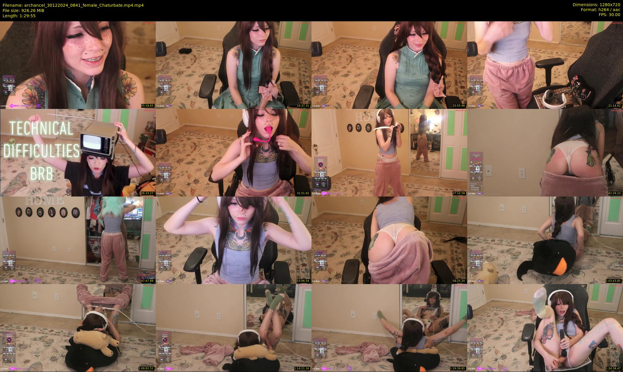 archancel — 90 minute Chaturbate female cam show recording, 720p, Dec 30, 2024