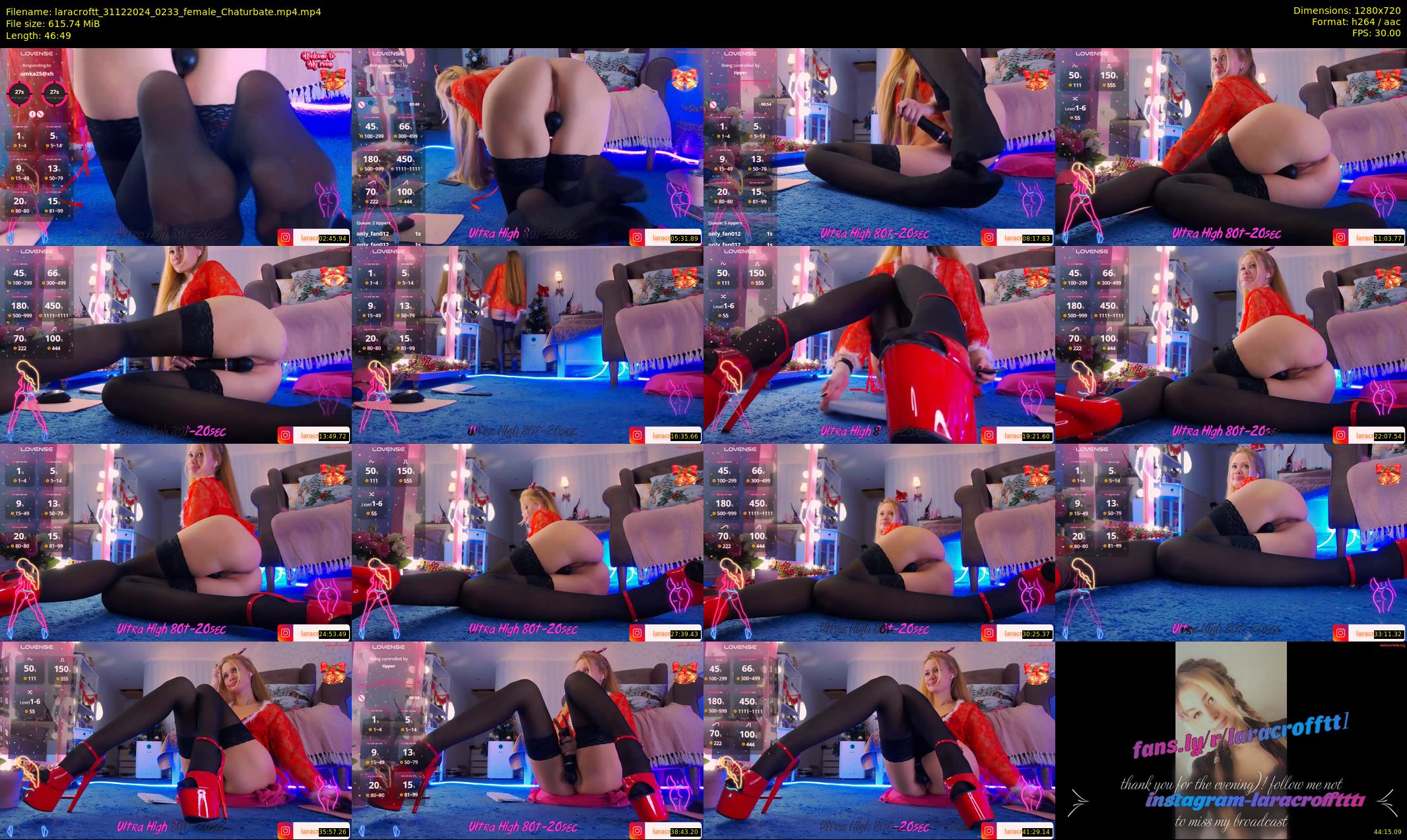 laracroftt — 47 minute Chaturbate female cam show recording, 720p, Dec 31, 2024