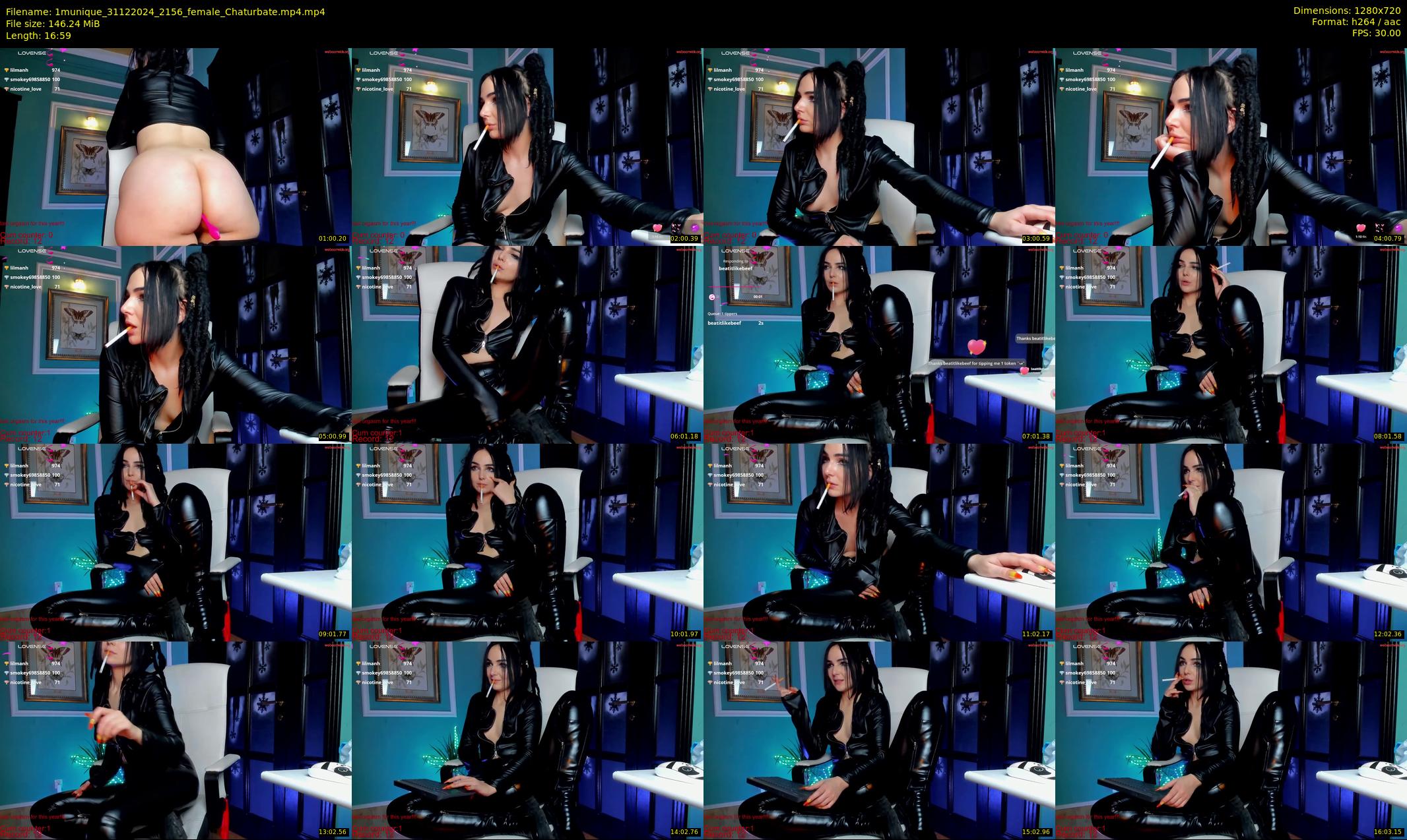 1munique — 17 minute Chaturbate female cam show recording, 720p, Dec 31, 2024