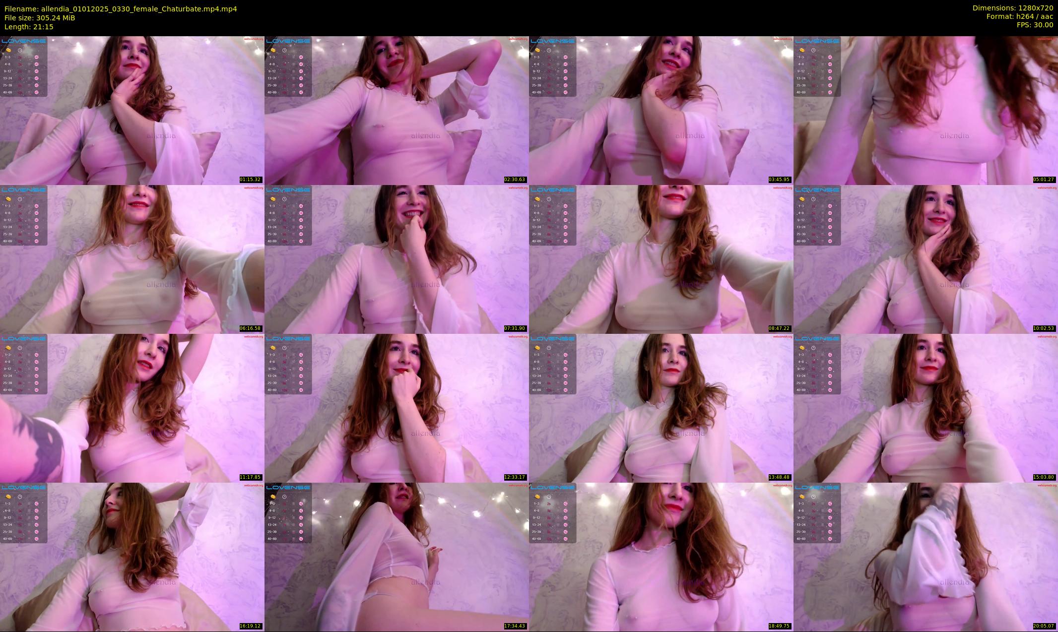allendia — 22 minute Chaturbate female cam show recording, 720p, Jan 1, 2025