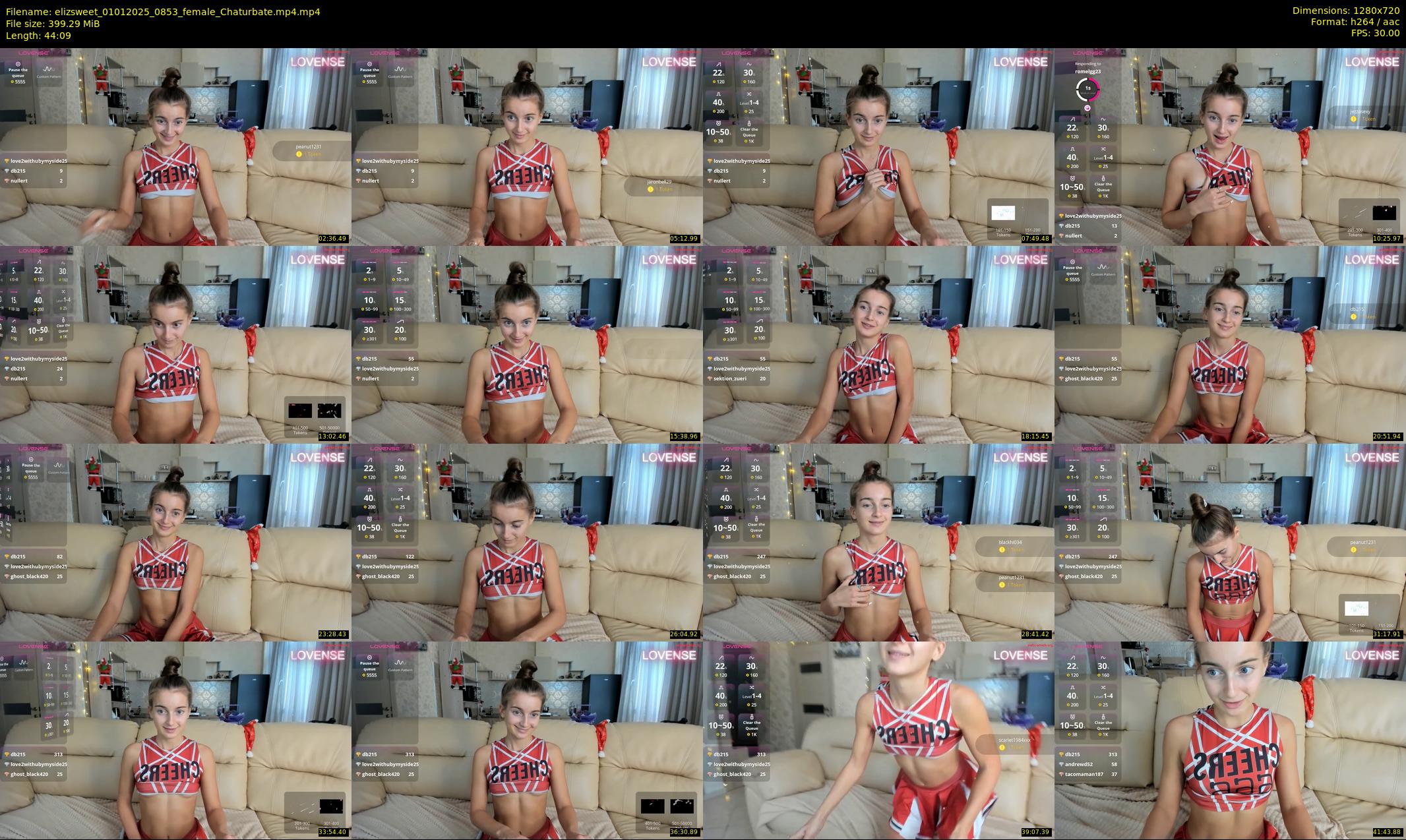 elizsweet — 45 minute Chaturbate female cam show recording, 720p, Jan 1, 2025