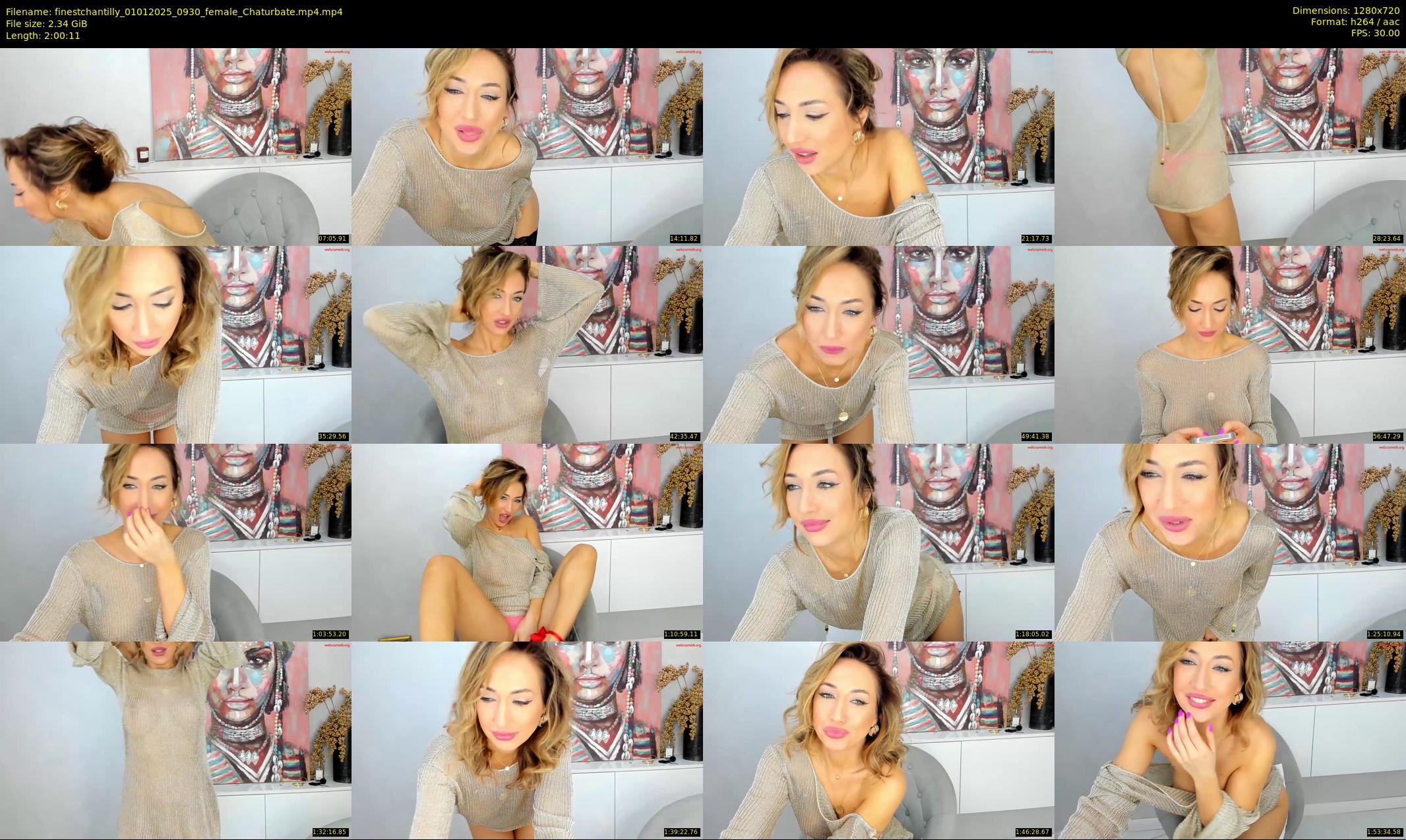 finestchantilly — 121 minute Chaturbate female cam show recording, 720p, Jan 1, 2025