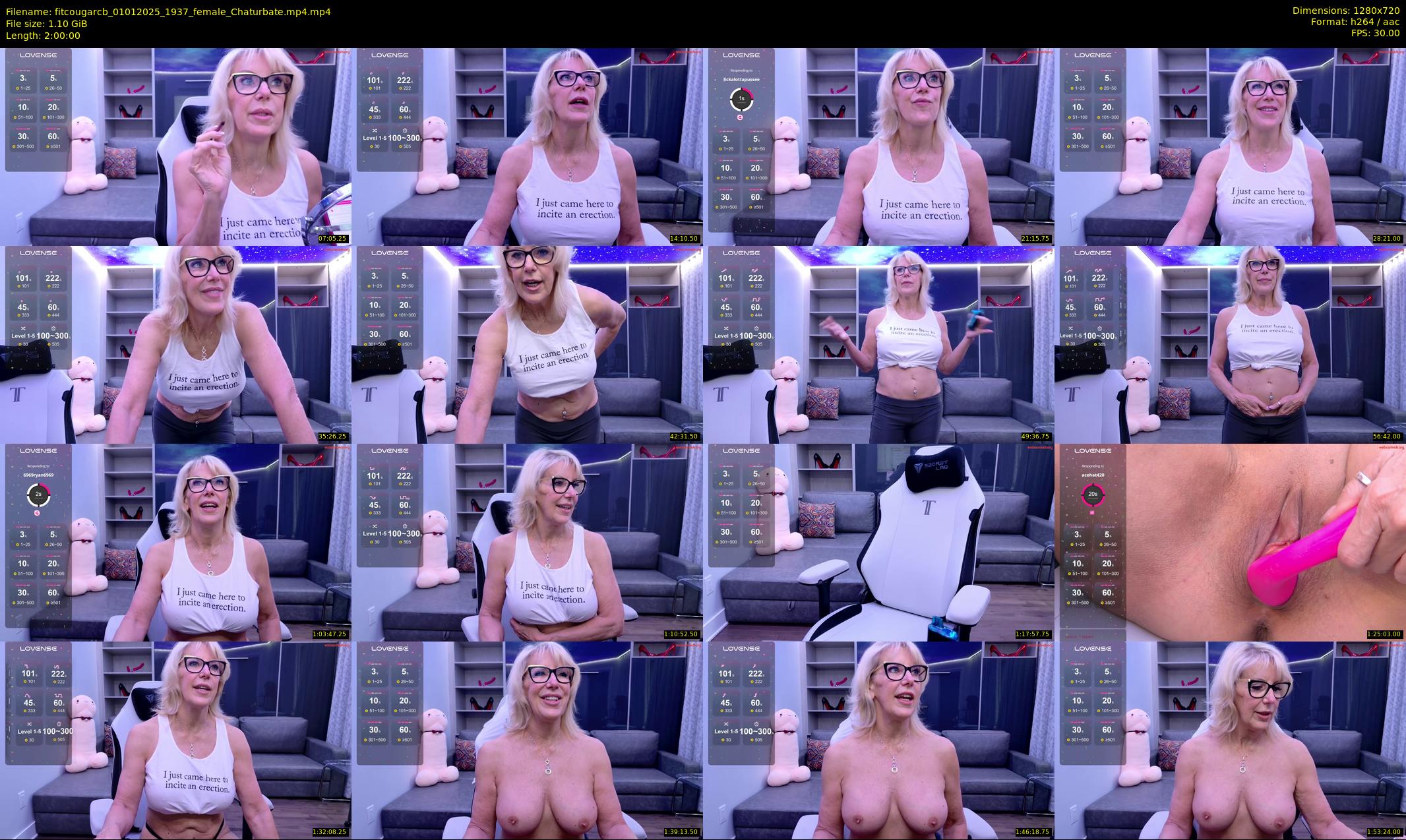 fitcougarcb — 120 minute Chaturbate female cam show recording, 720p, Jan 1, 2025