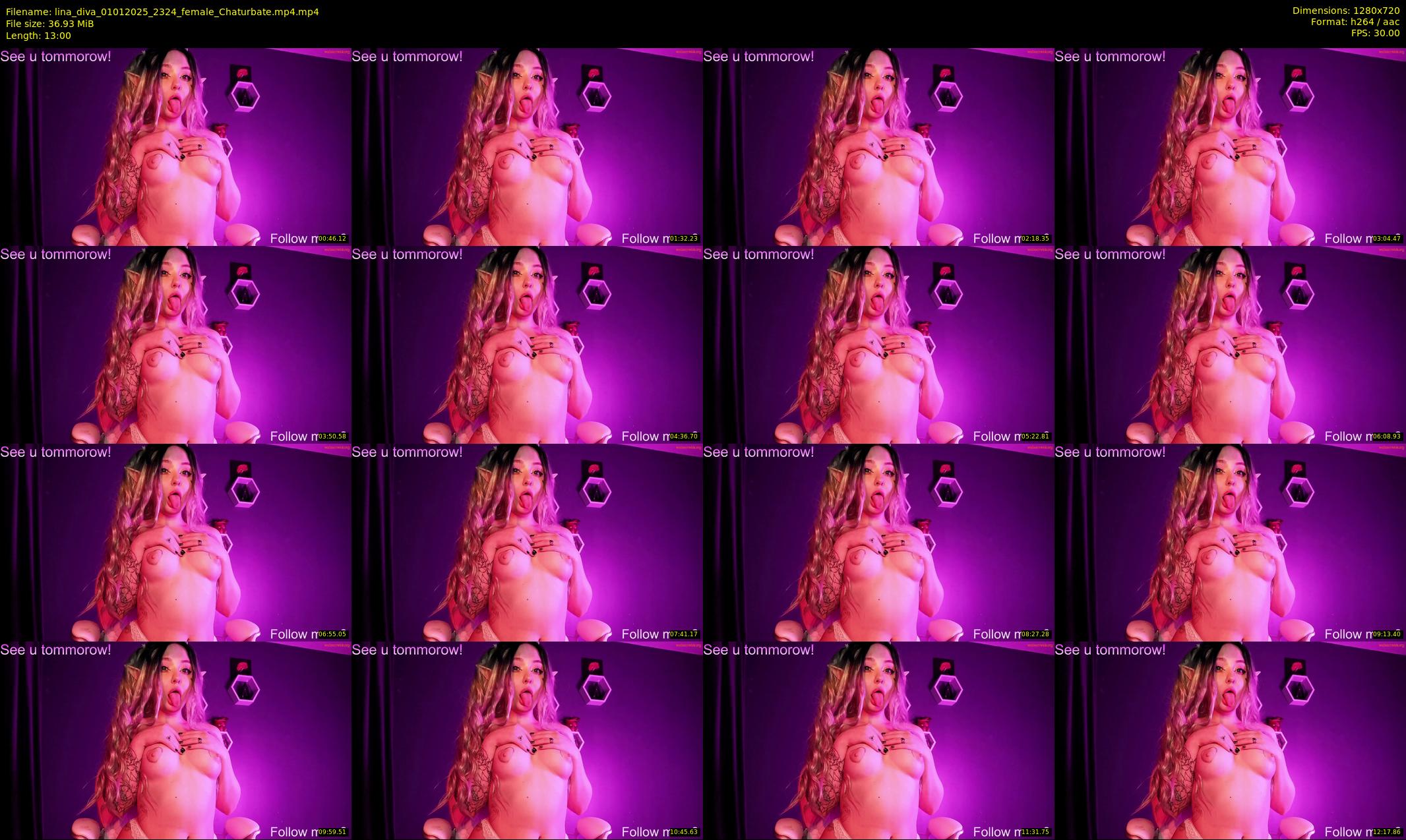 lina_diva — 13 minute Chaturbate female cam show recording, 720p, Jan 1, 2025