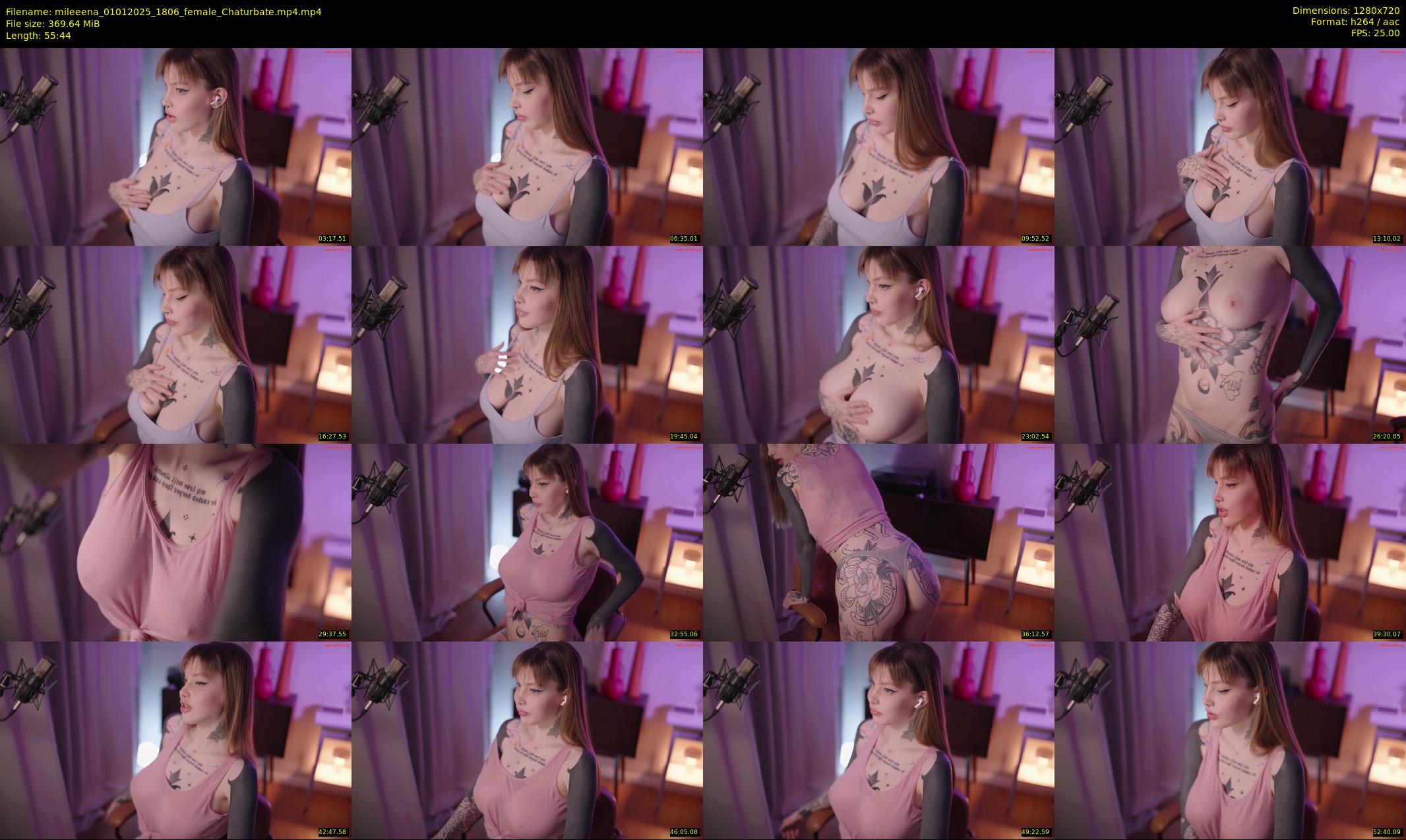 mileeena — 56 minute Chaturbate female cam show recording, 720p, Jan 1, 2025