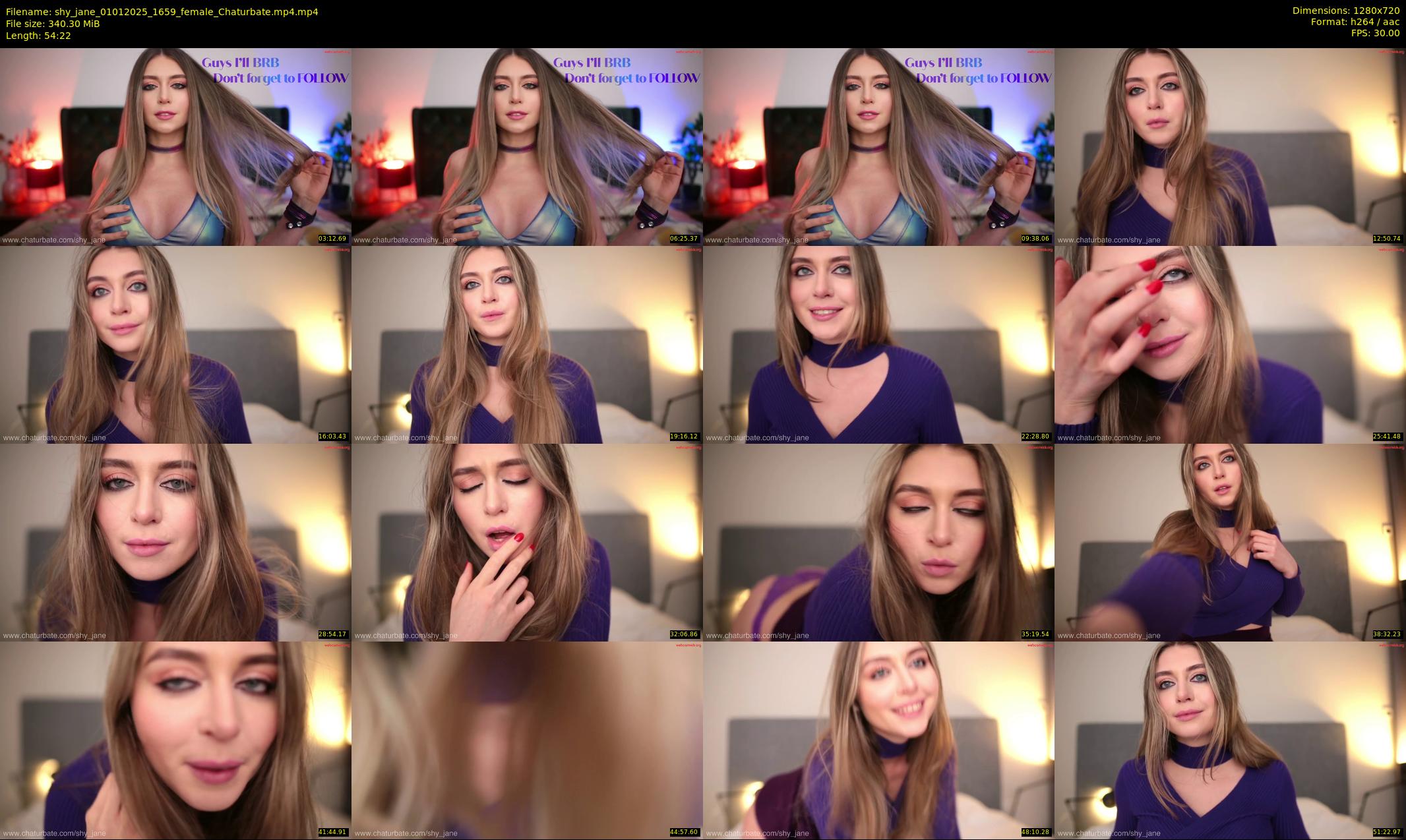 shy_jane — 55 minute Chaturbate female cam show recording, 720p, Jan 1, 2025