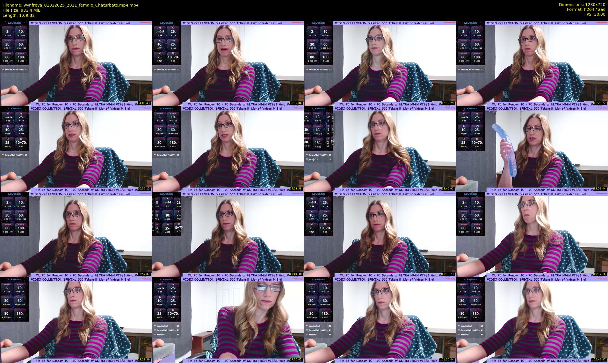 wynfreya — 70 minute Chaturbate female cam show recording, 720p, Jan 1, 2025