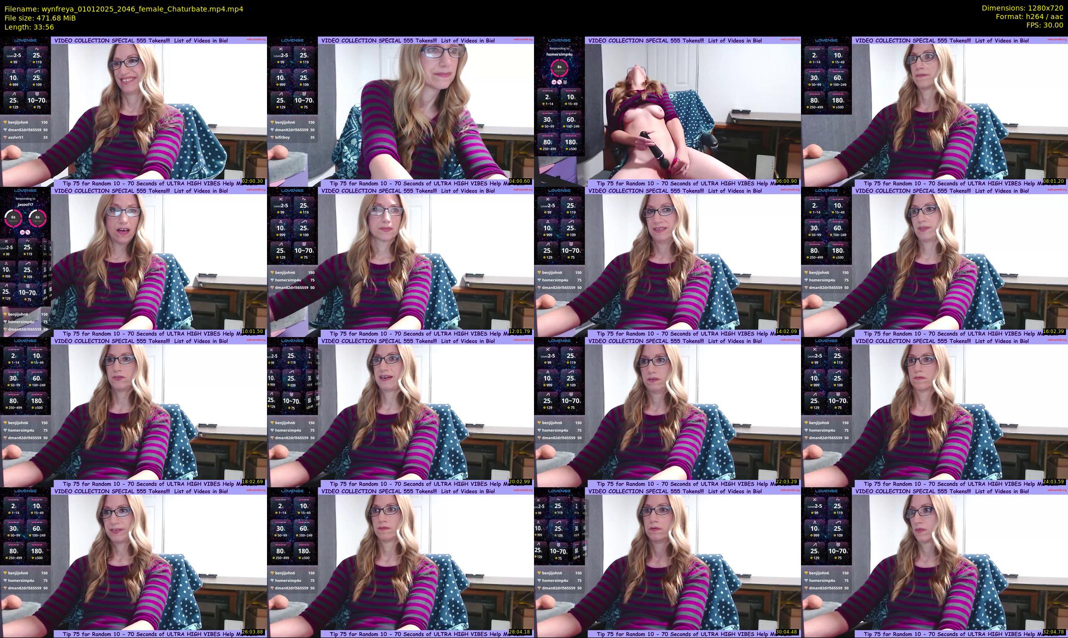 wynfreya — 34 minute Chaturbate female cam show recording, 720p, Jan 1, 2025