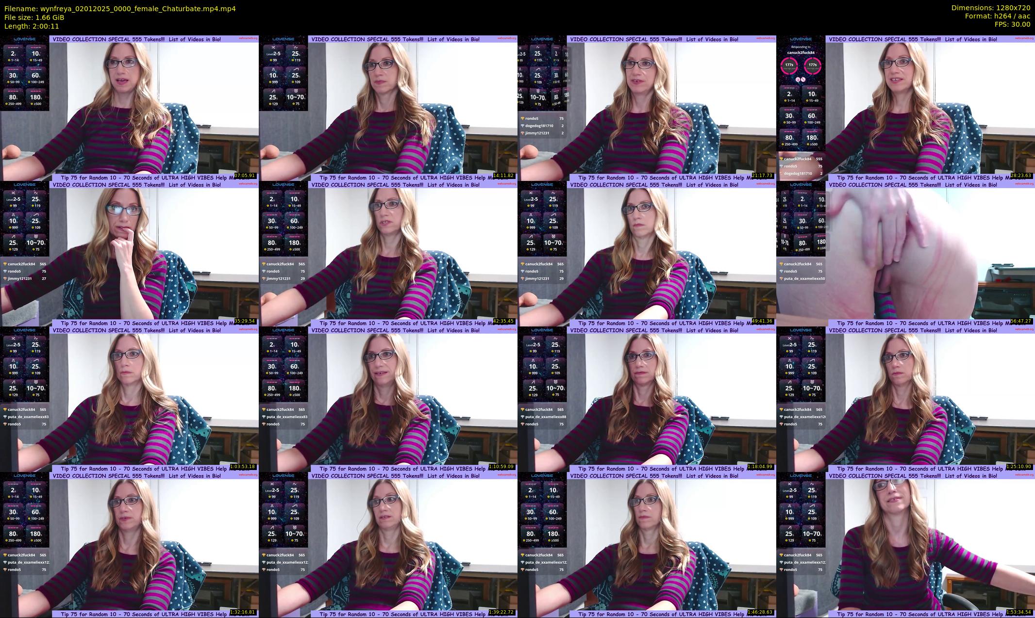 wynfreya — 121 minute Chaturbate female cam show recording, 720p, Jan 2, 2025