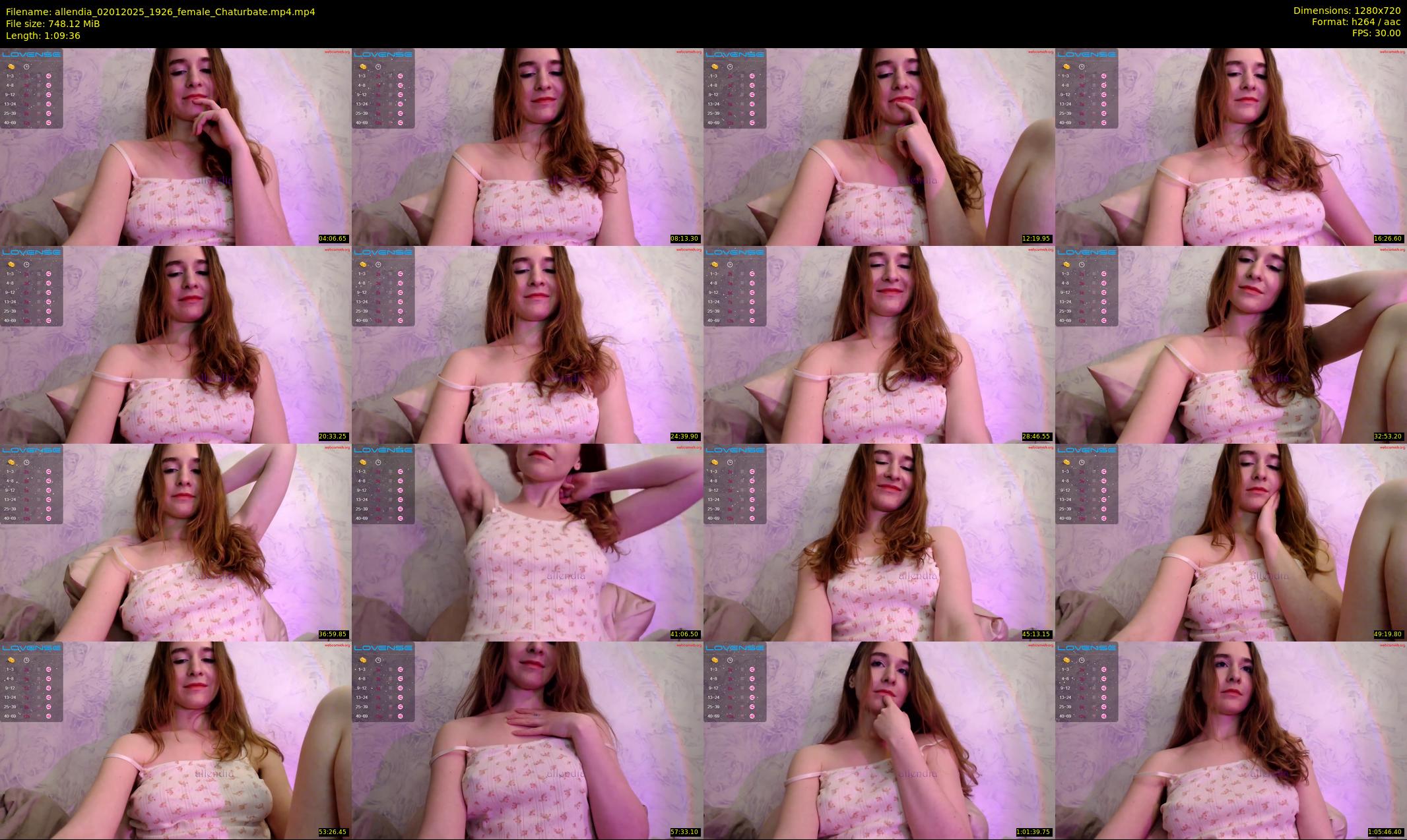 allendia — 70 minute Chaturbate female cam show recording, 720p, Jan 2, 2025