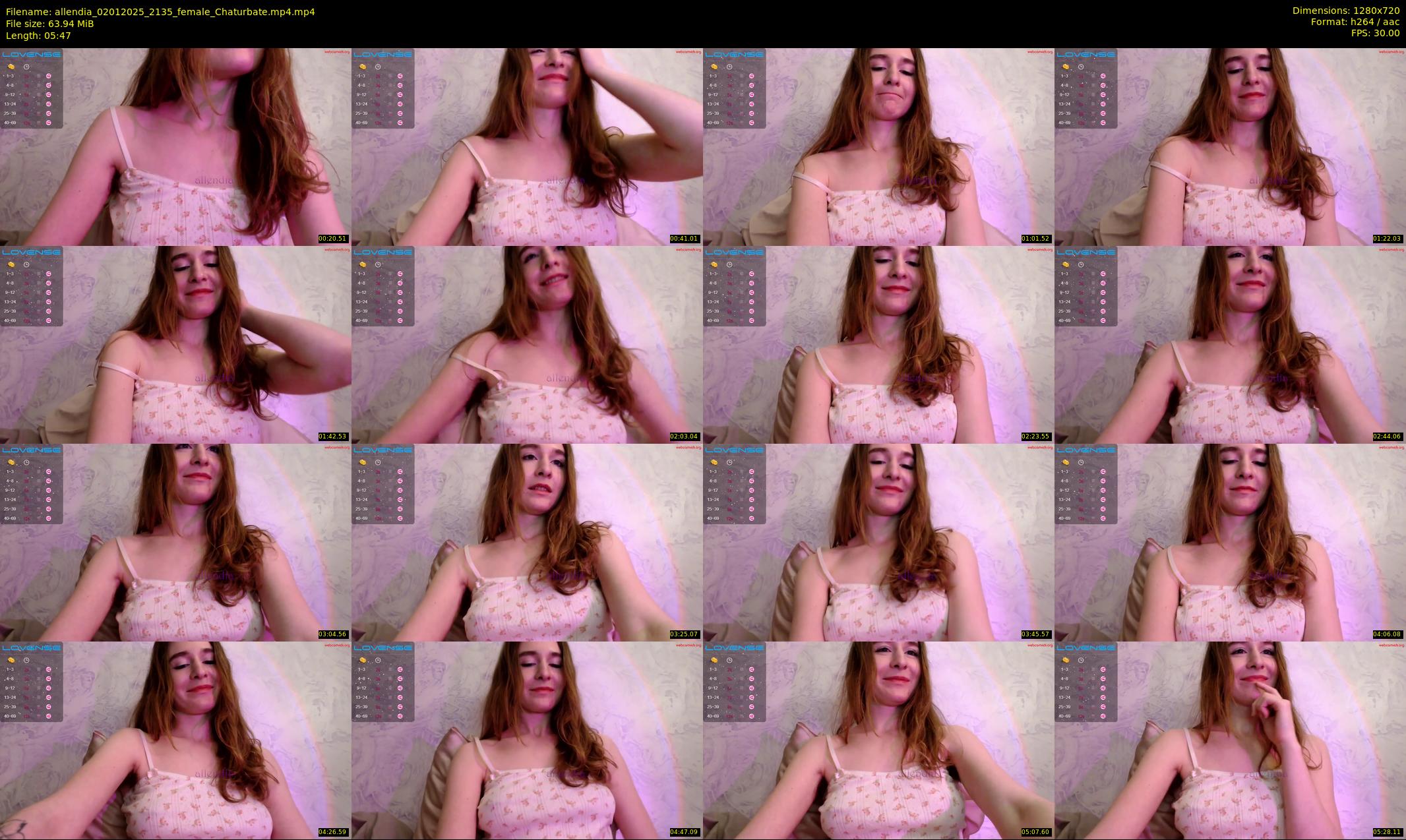 allendia — 6 minute Chaturbate female cam show recording, 720p, Jan 2, 2025