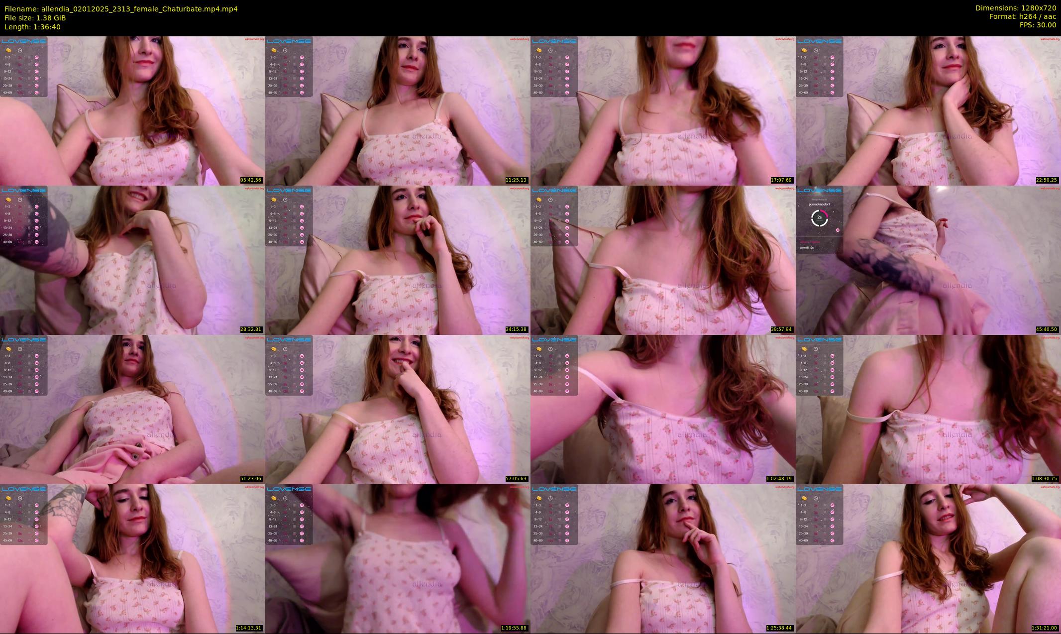 allendia — 97 minute Chaturbate female cam show recording, 720p, Jan 2, 2025