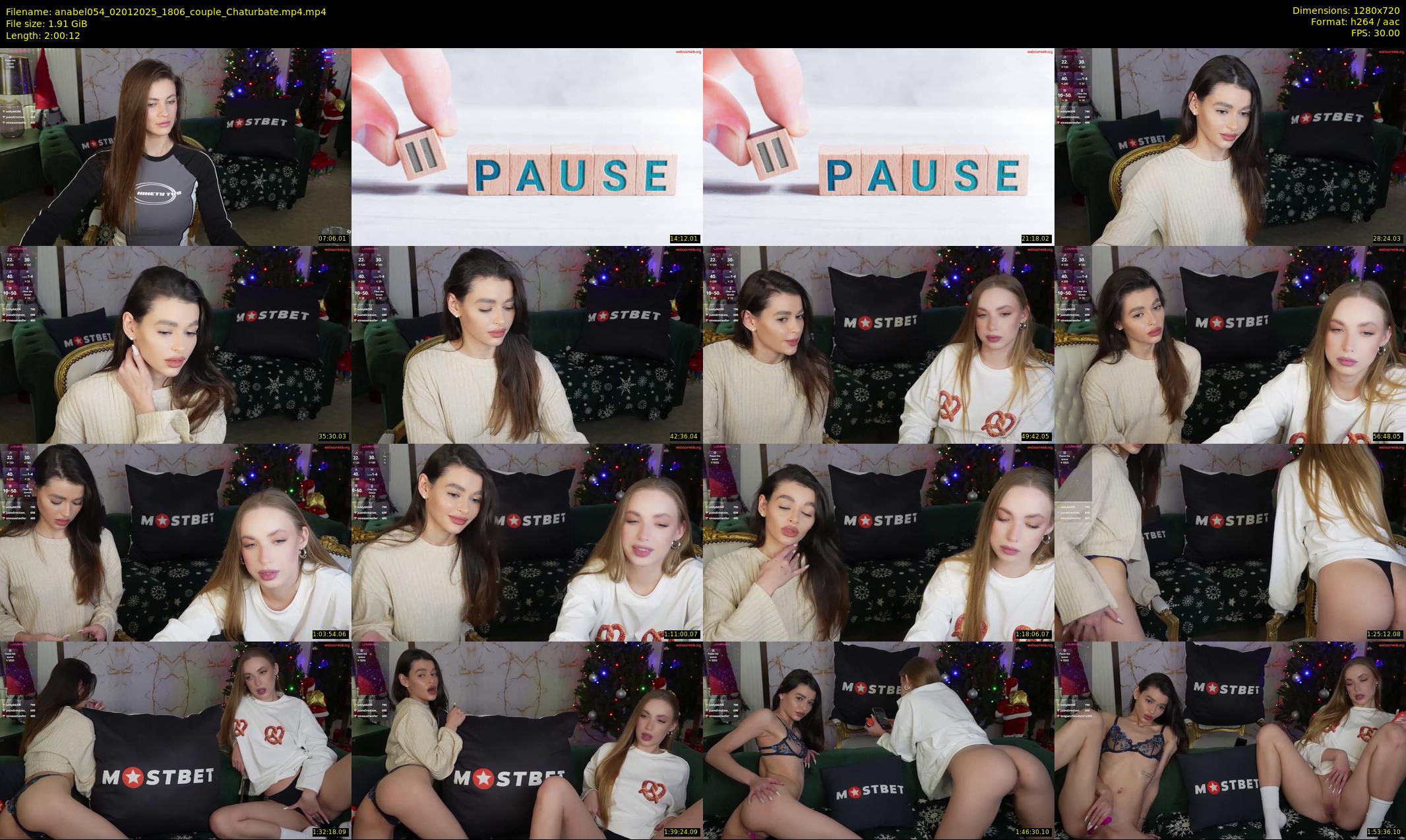 anabel054 — 121 minute Chaturbate female cam show recording, 720p, Jan 2, 2025