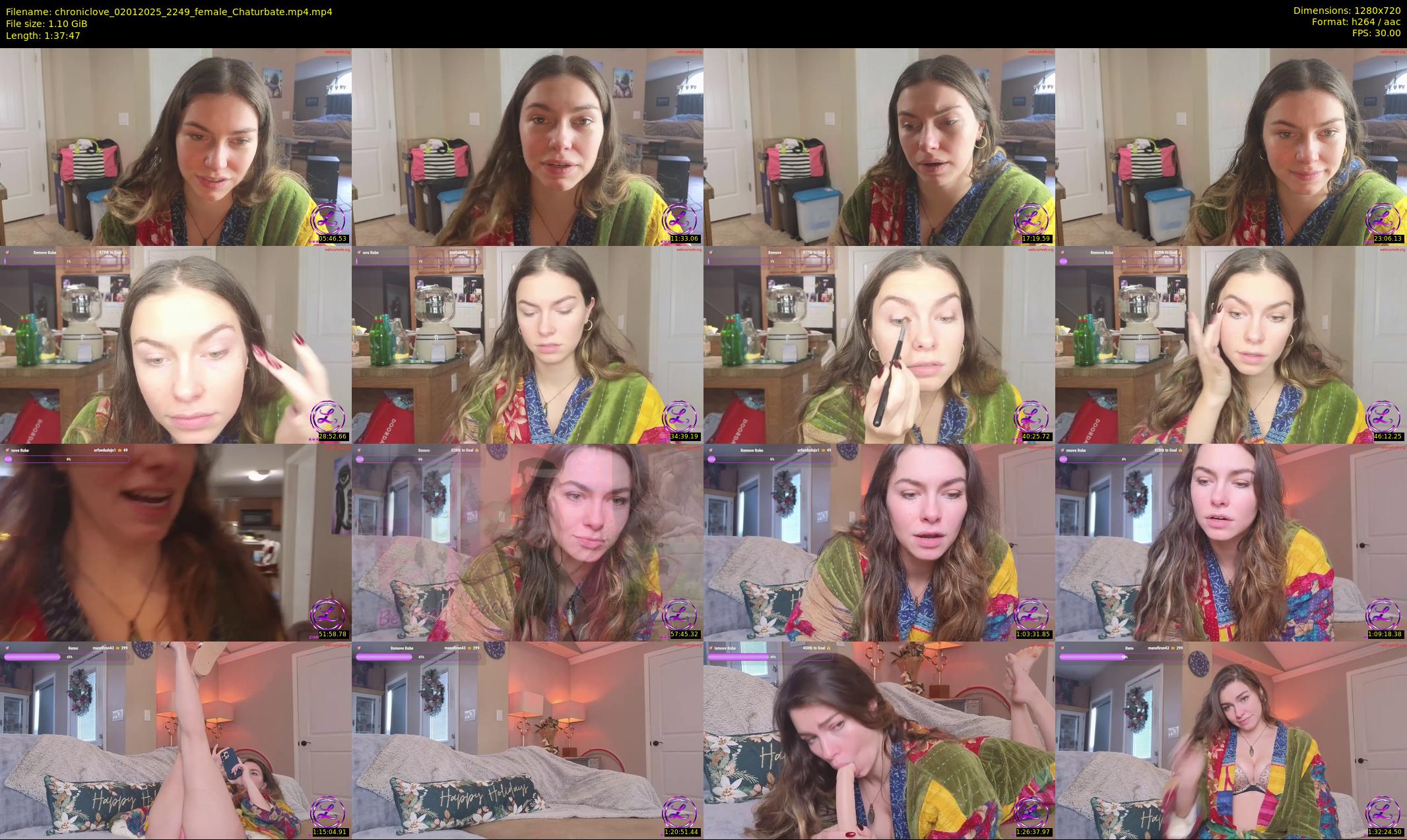 chroniclove — 98 minute Chaturbate female cam show recording, 720p, Jan 2, 2025